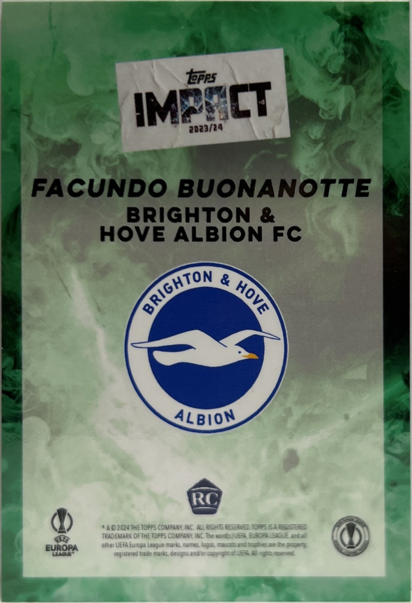 Facundo Buonanotte 77/99 Rookie Autograph Topps Impact 2023/24