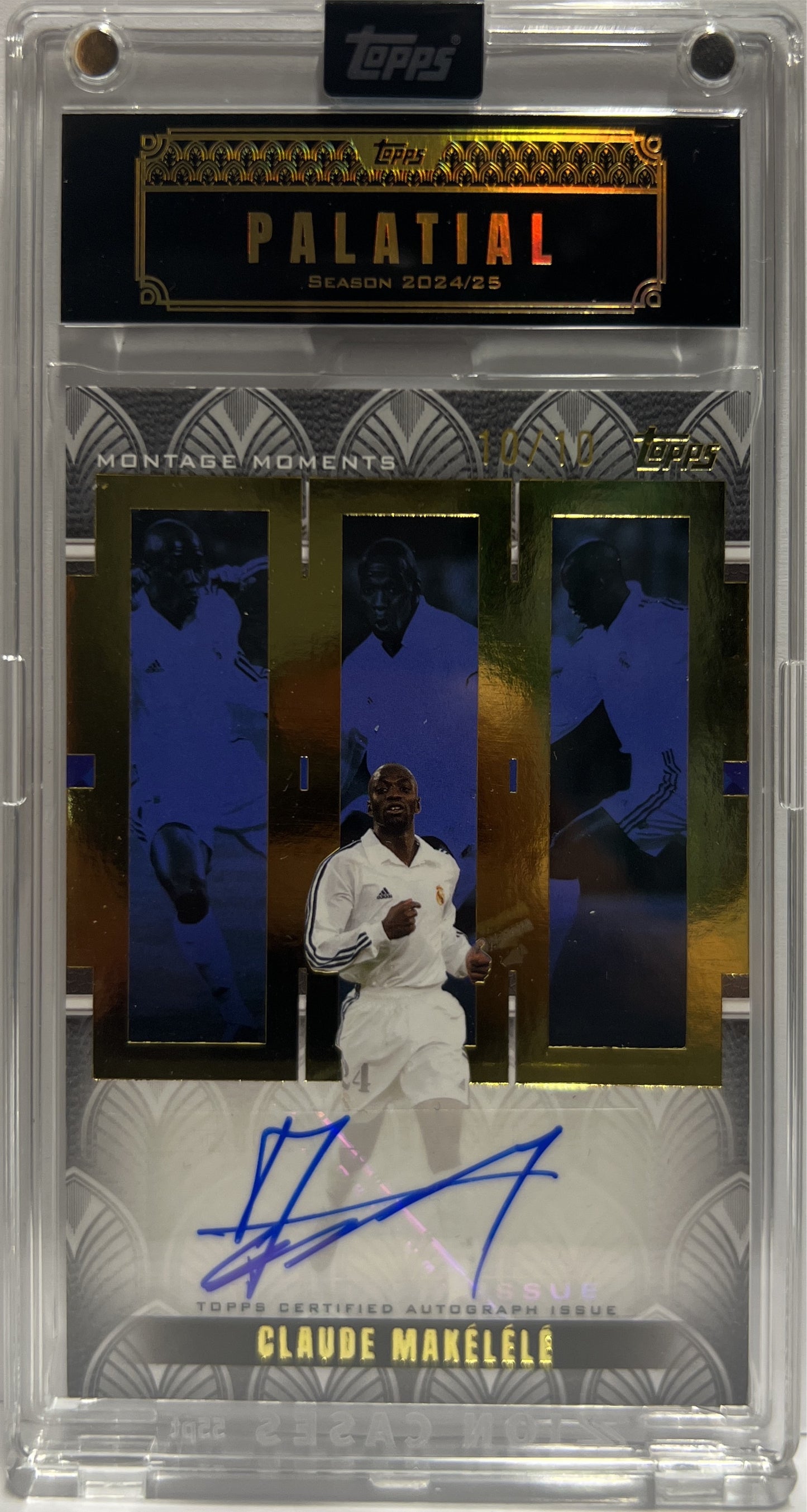 Claude Makelele 10/10 Autograph Montage Moment Topps Palatial Real Madrid 2024/25
