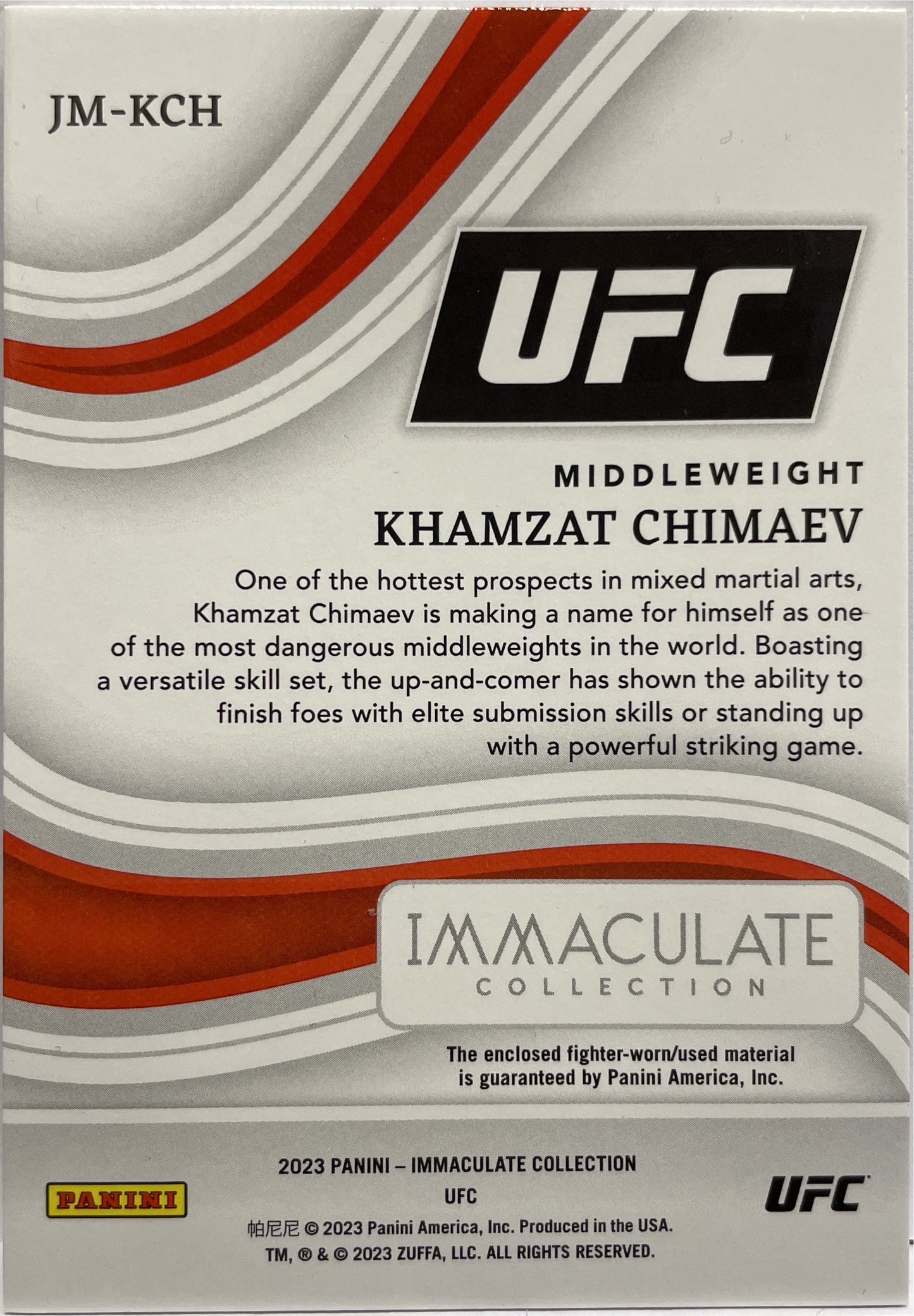 Khamzat Chimaev 5/10 Hoodie Patch Immaculate UFC 2023