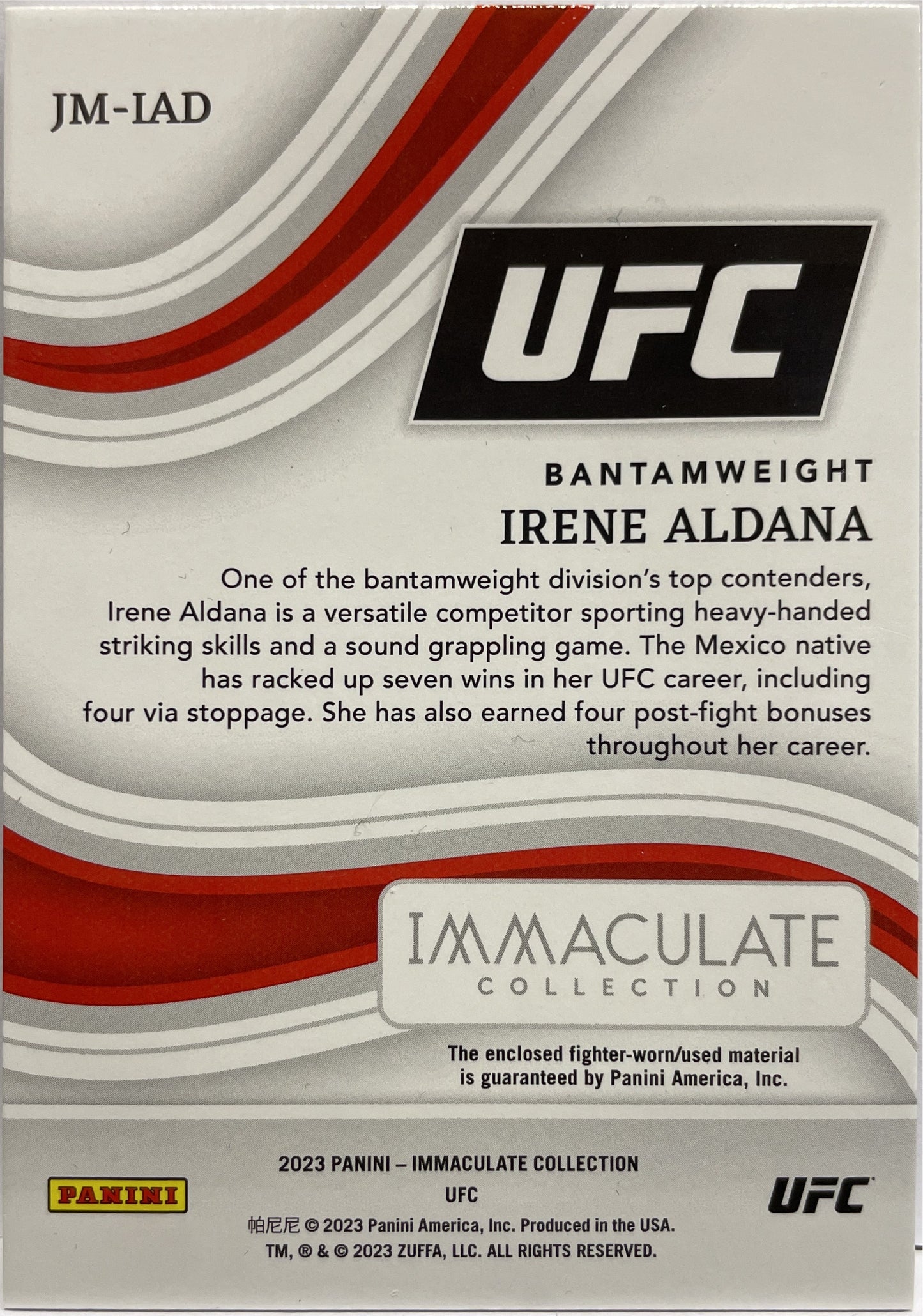 Irene Aldana 2/10 Hoodie Patch Immaculate UFC 2023