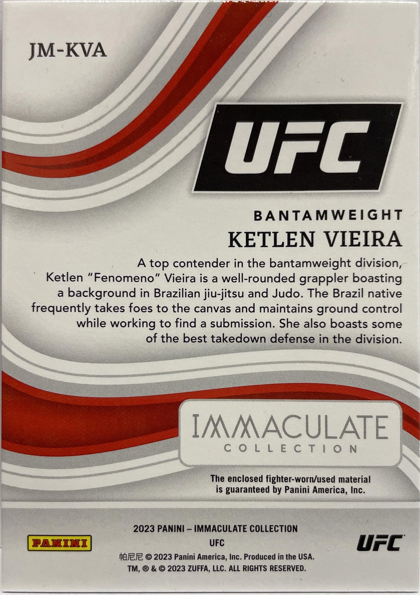 Ketlen Vieira 8/8 Shorts Patch Immaculate UFC 2023-VENOM PATCH
