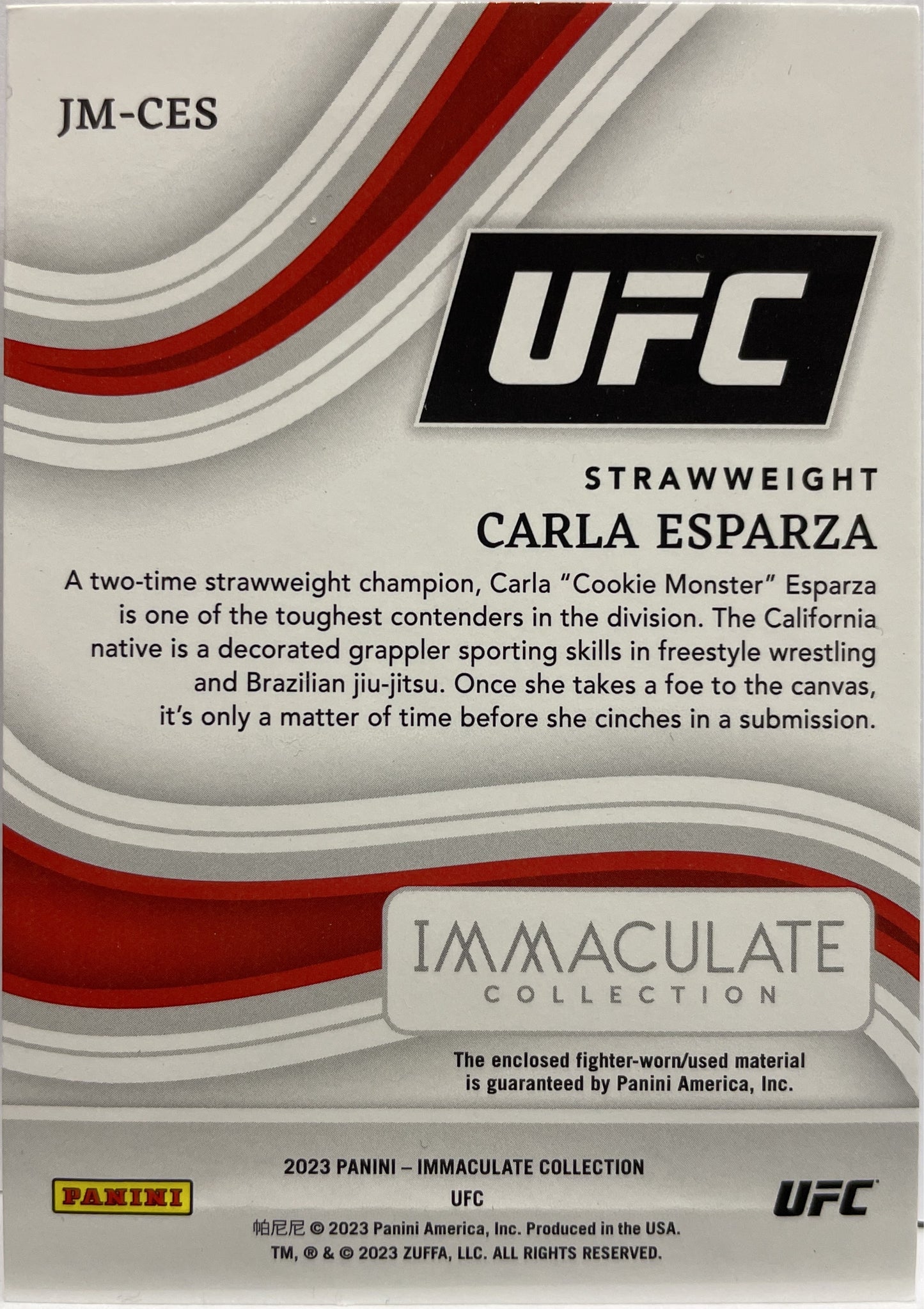 Carla Esparza 2/8 Gloves Patch Immaculate UFC 2023