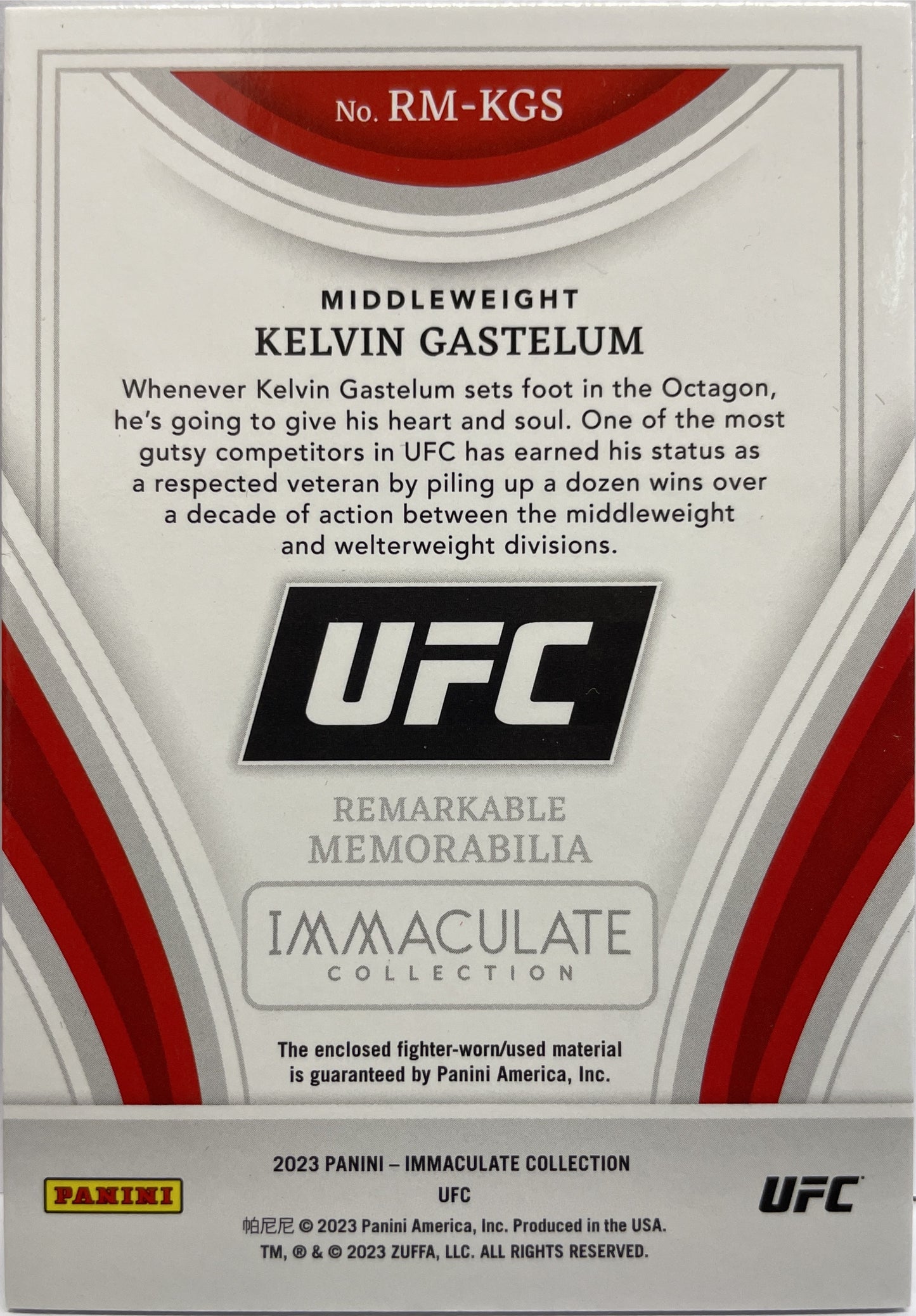 Kelvin Gastelum 70/99 Patch Immaculate UFC 2023