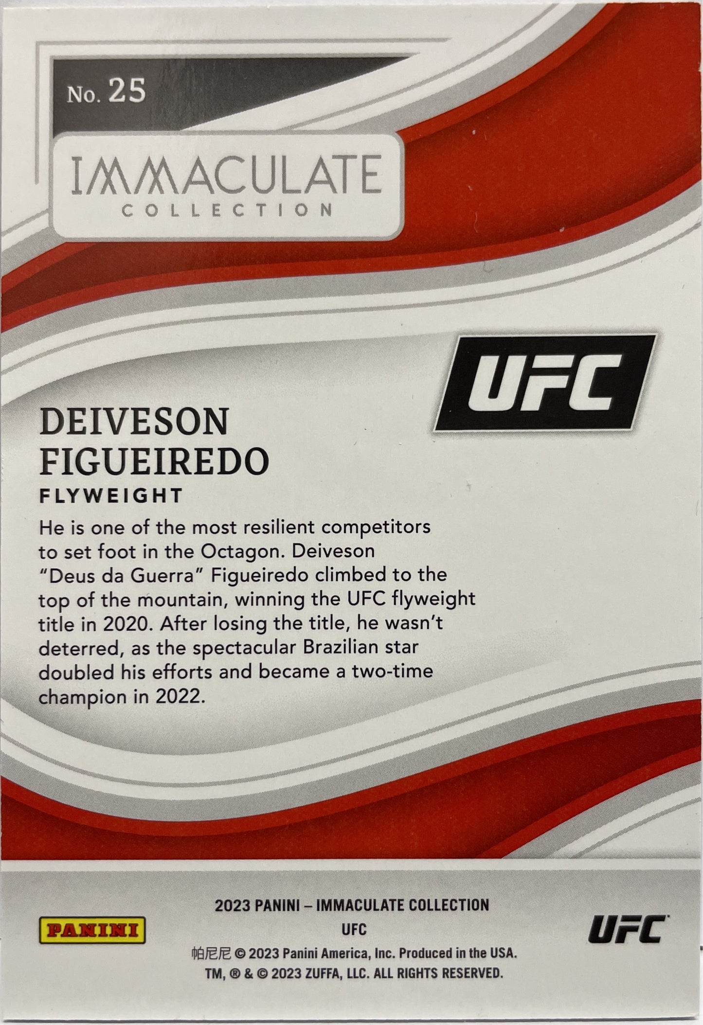 Deiveson Figueiredo 12/50 Immaculate UFC 2023