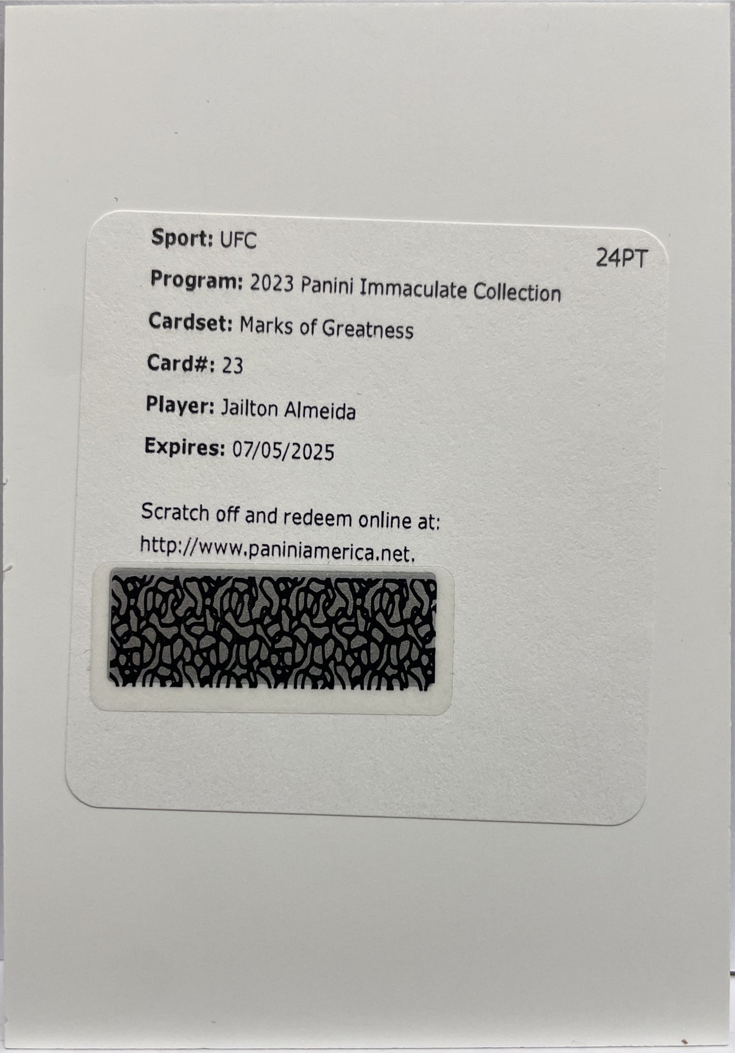 Jailton Almeida Autograph Redemption Mark Of Greatness Immaculate UFC 2023