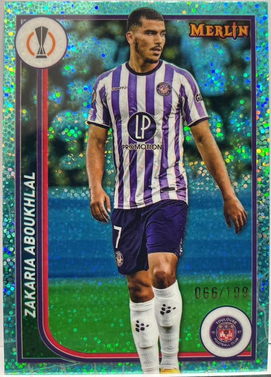 Zakaria Aboukhlal 66/199 Aqua Speckle Topps Chrome Merlin UCC 2023/24