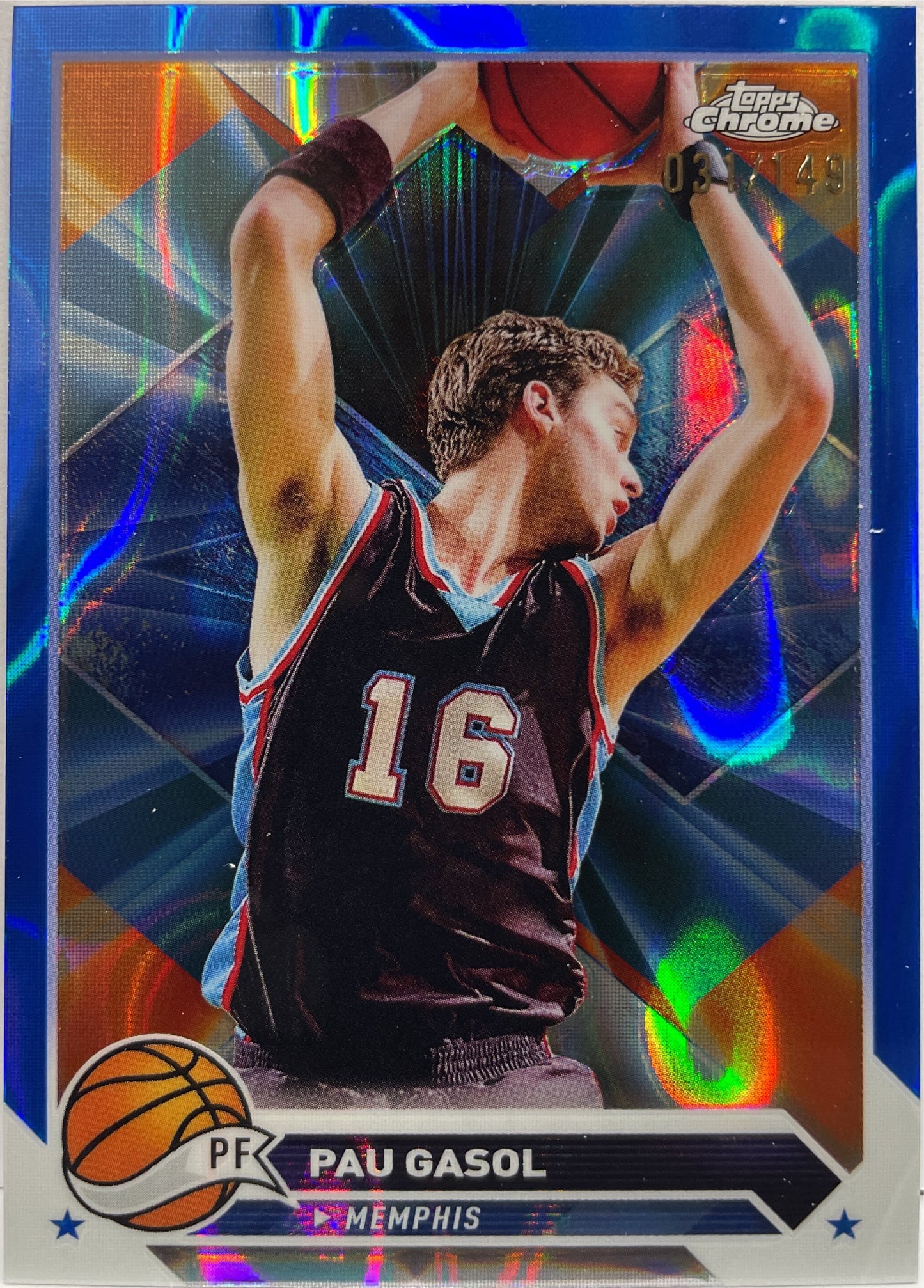 Pau Gasol 31/149 Blue Lava Topps Chrome Basketball NBA 2023/24