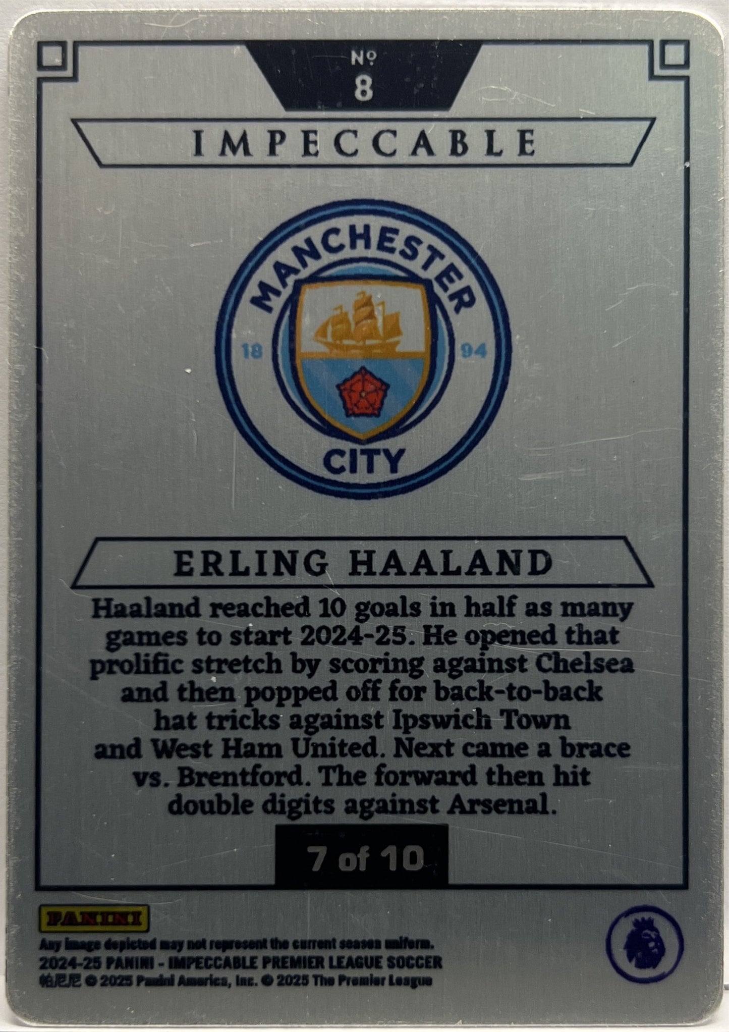 Erling Haaland 7/10 Stainless Stars Gold Impeccable Premier League 2024/25