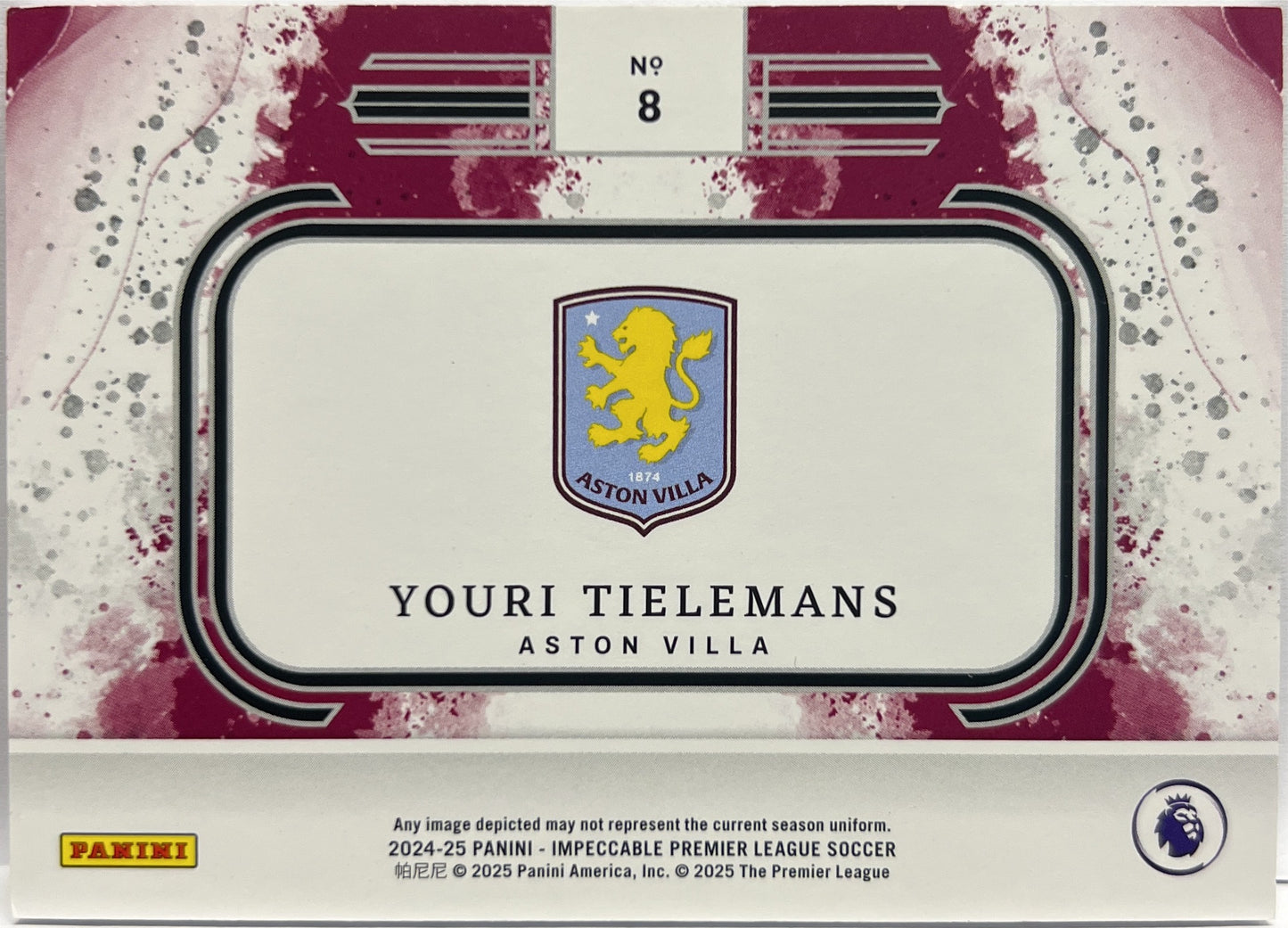Youri Tielemans 20/39 Logo Silver Metal Bar Impeccable Premier League 2024/25