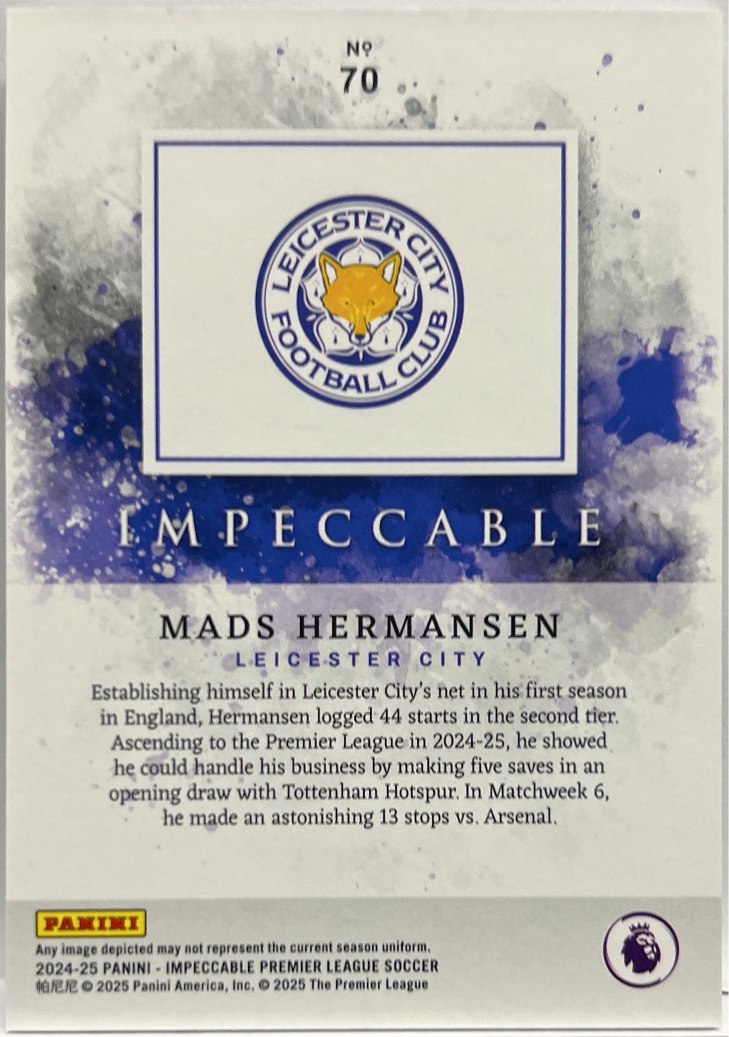 Mads Hermansen 18/65 Rookie Impeccable Premier League 2024/25
