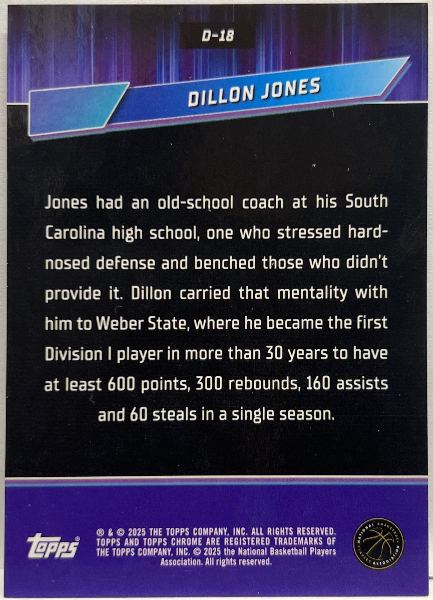 Dillion Jones 4/5 Rookie Destiny Red Geometric Topps Chrome Basketball NBA 2024/25