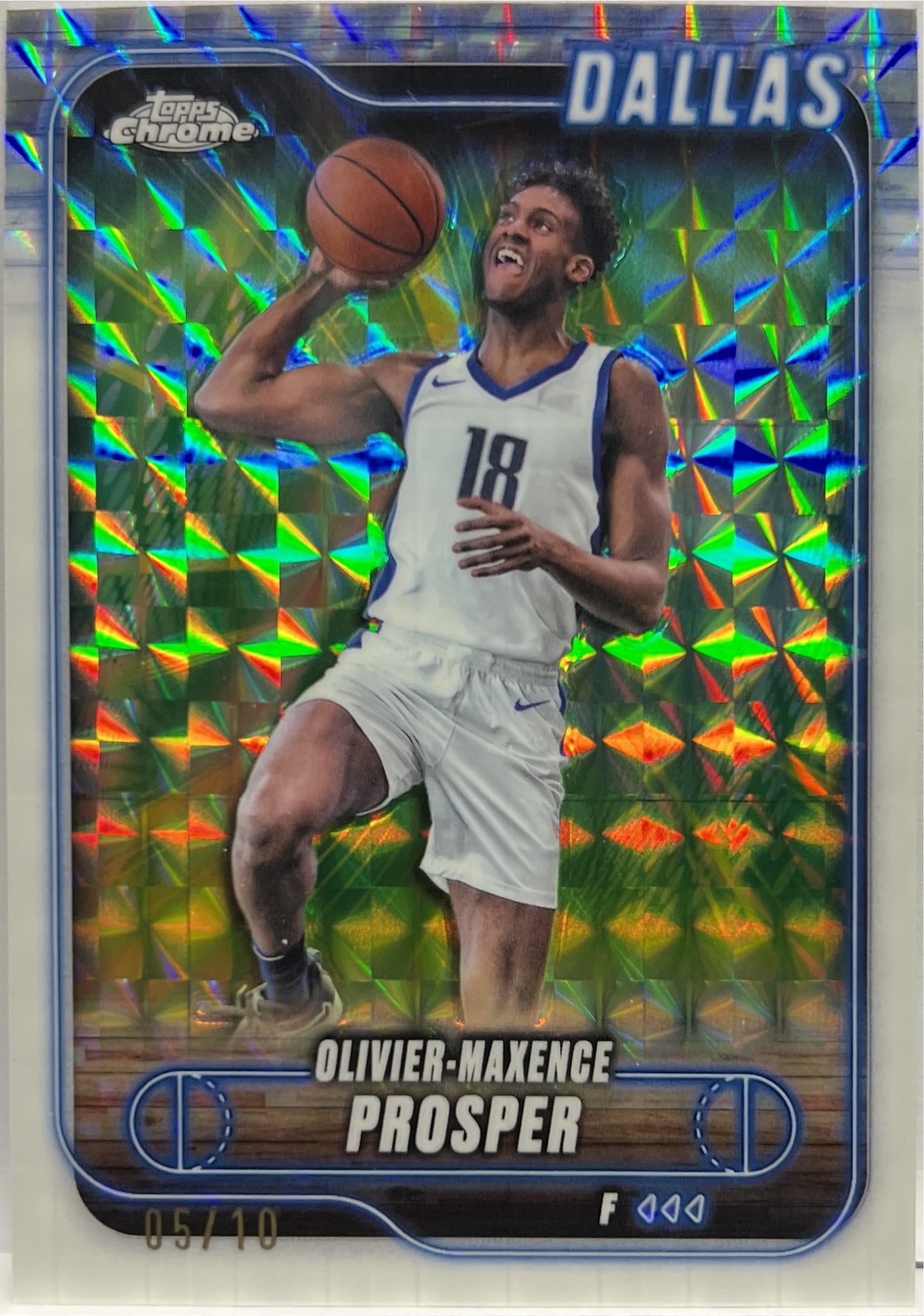 Oliver Maxence Prosper 5/10 White Geometric Topps Chrome Basketball NBA 2024/25