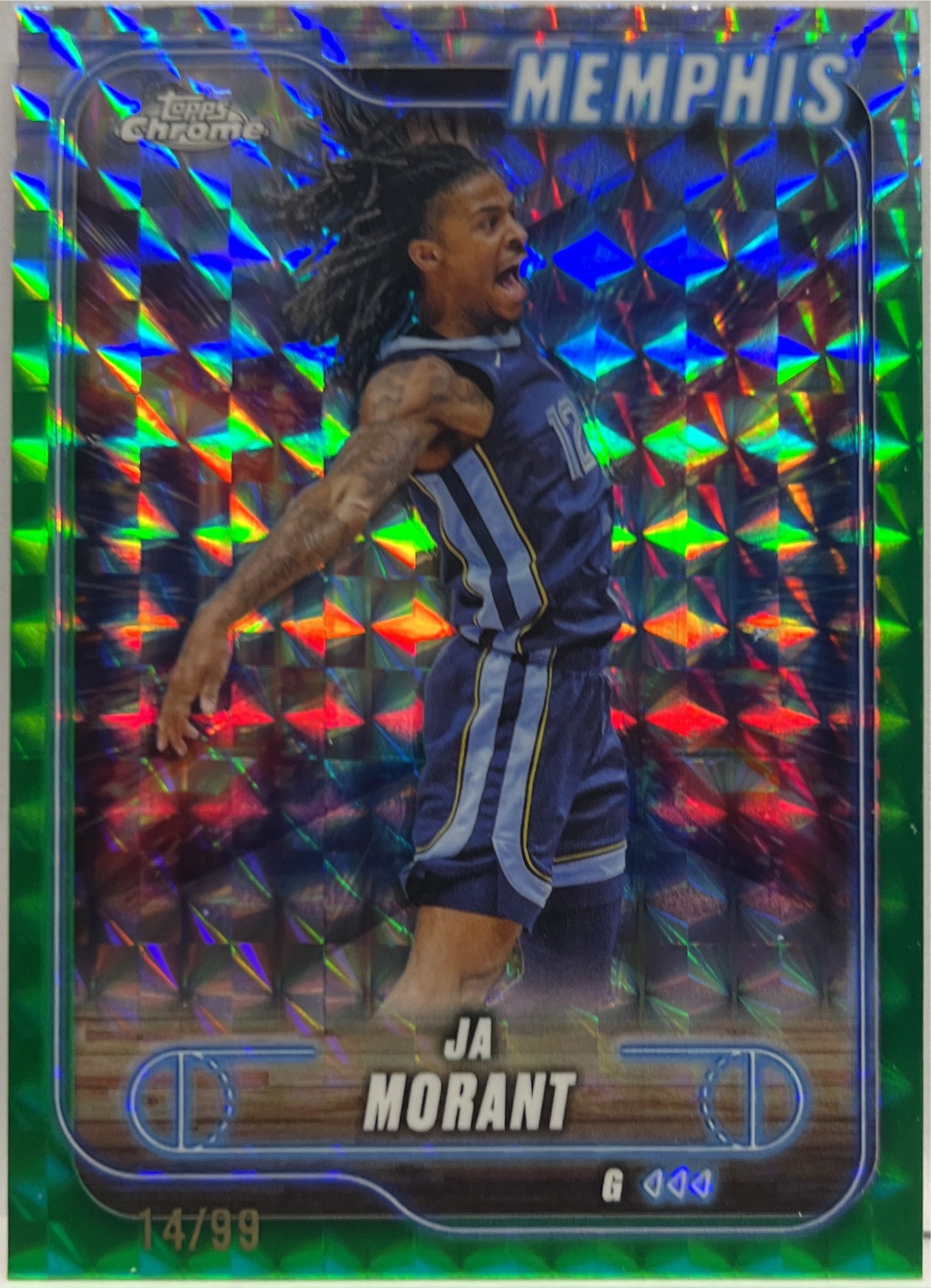 Ja Morant 14/99 Green Geometric Topps Chrome Basketball NBA 2024/25