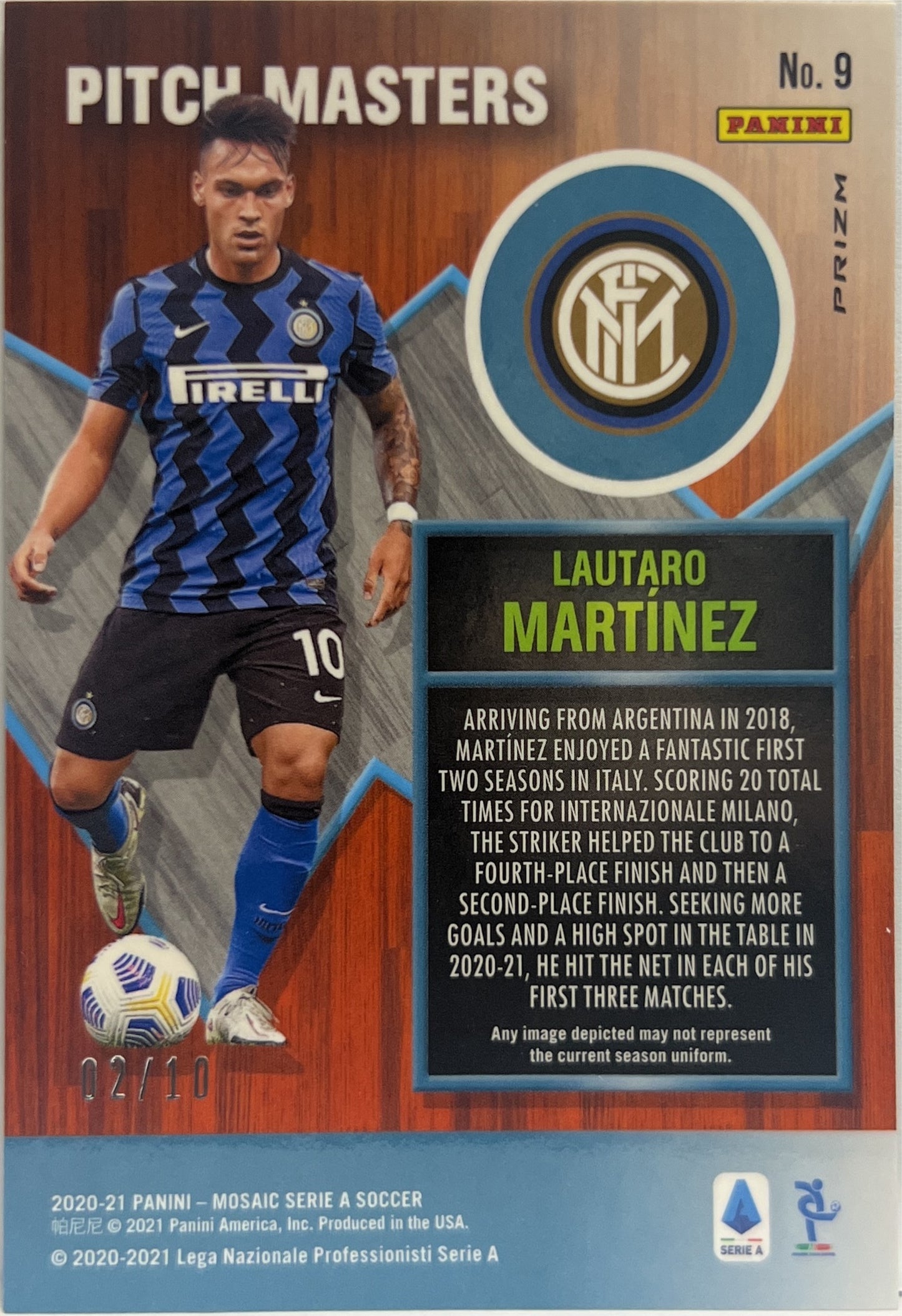 Lautaro Martinez 2/10 Pitch Master Gold Mosaic Serie A 2020/21