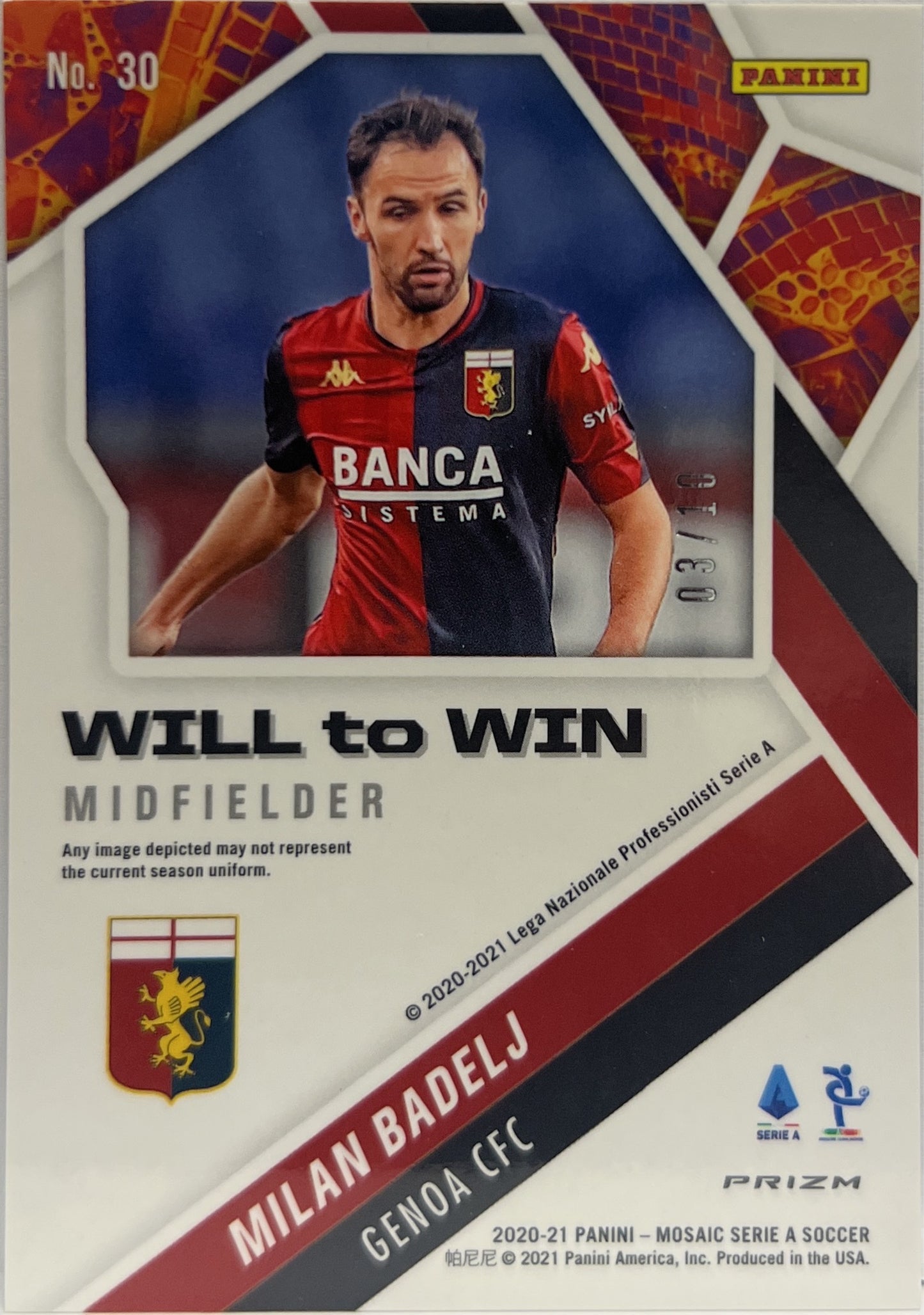 Milan Badelj 3/10 Will To Win Gold Mosaic Serie A 2020/21