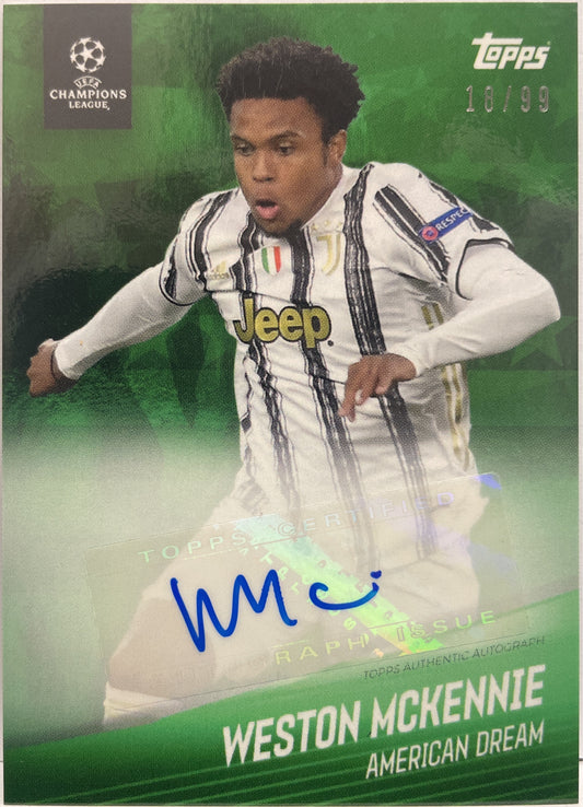 Weston McKennie 18/99 Autograph American Dream Topps 2020/21