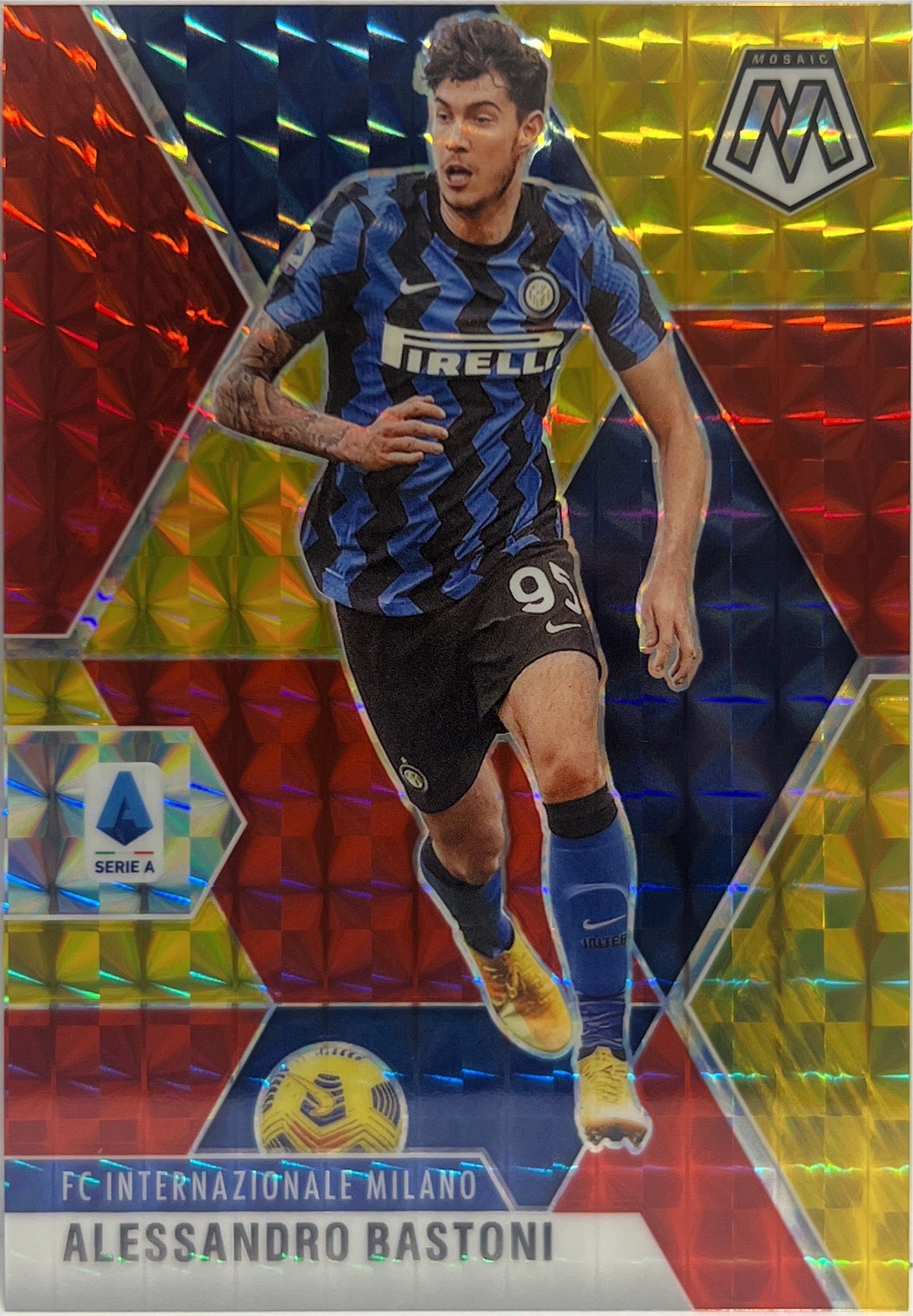 Alessandro Bastoni 88/99 Red & Gold Mosaic Serie A 2020/21