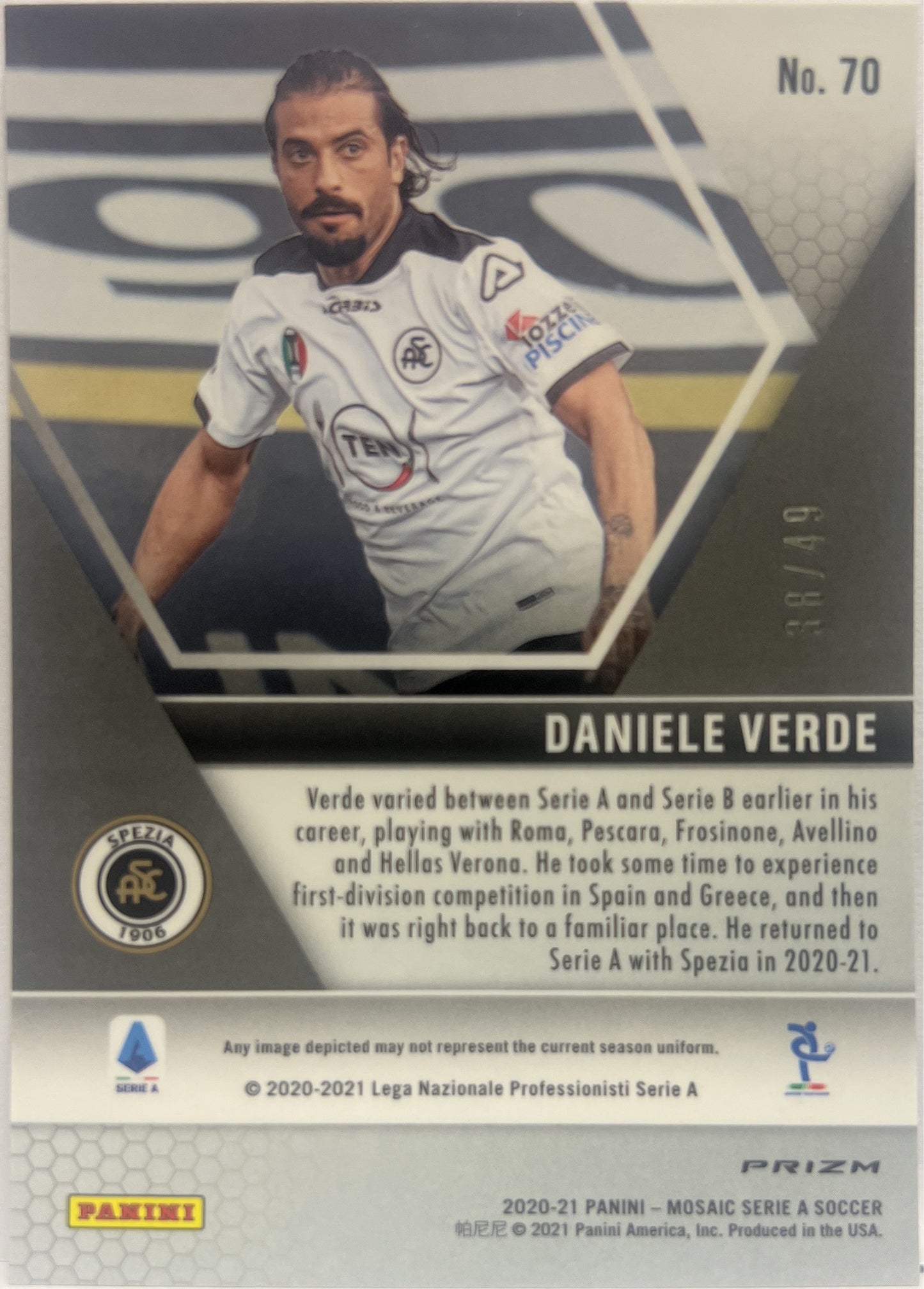 Daniele Verde 38/49 Rookie Purple Mosaic Serie A 2020/21