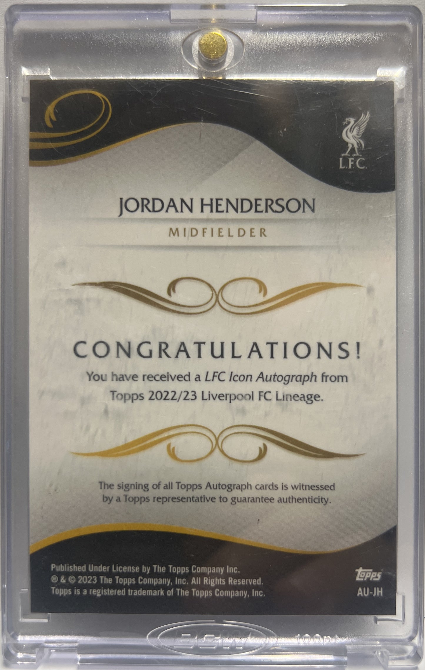 Jordan Henderson Autograph Topps Lineage Liverpool 2022/23