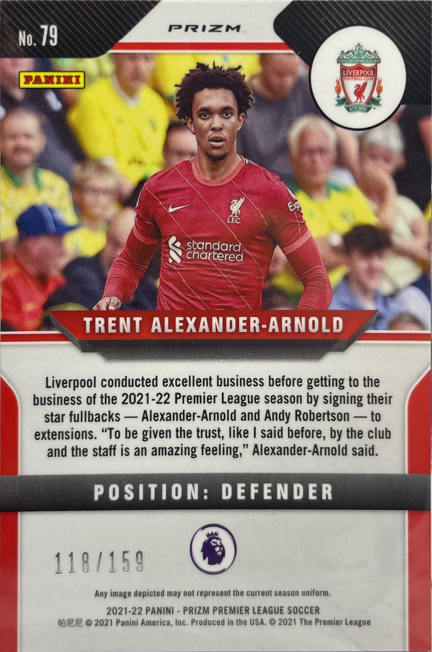 Trent Alexander-Arnold 118/159 Prizm Premier League 2021/22