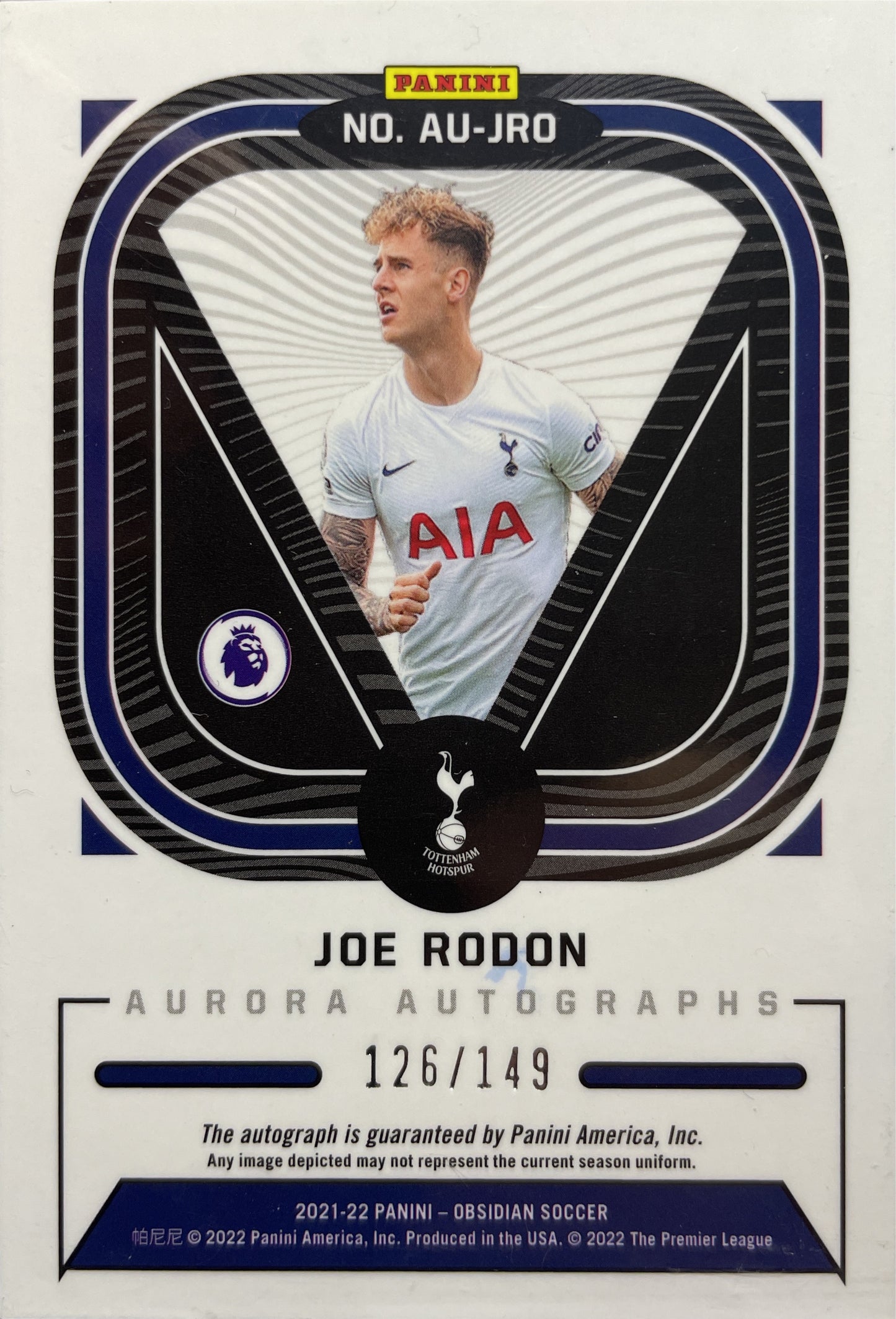 Joe Rodon 126/149 Autograph Aurora Obsidian 2021/22