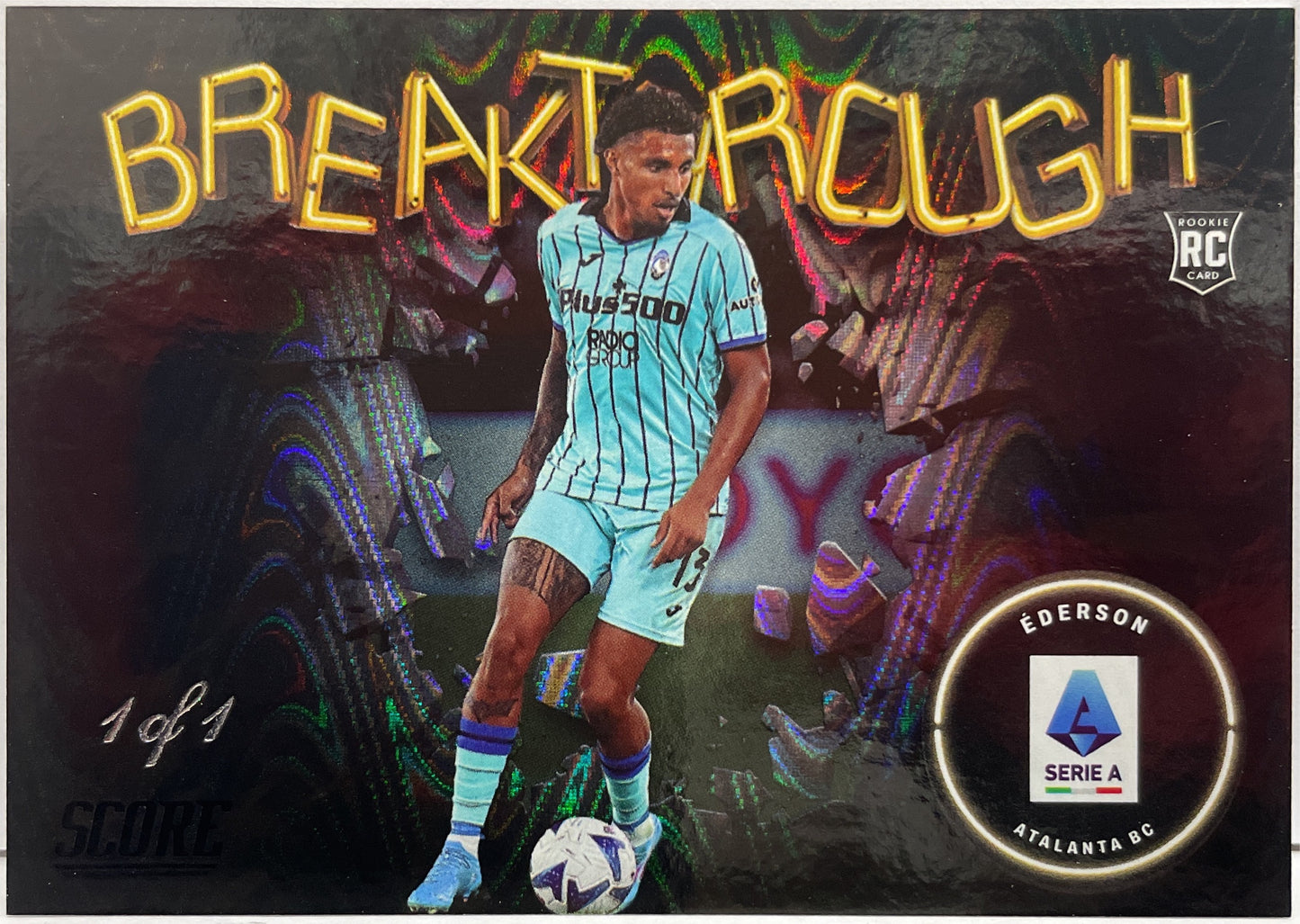 Ederson 1/1 Rookie Swirl Black Score Serie A 2022/23