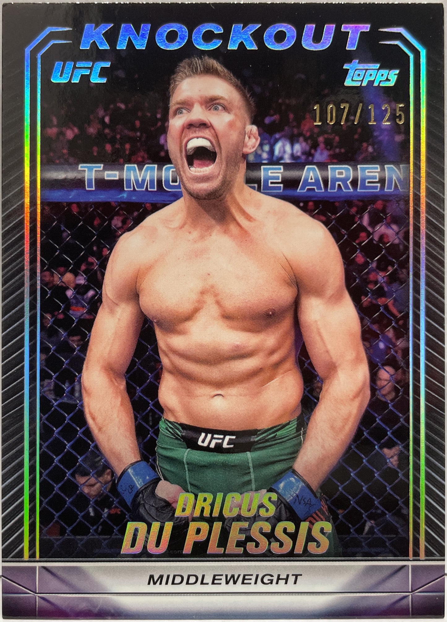 Dricus Du Plessis 107/125 Silver Holo Topps Knockout UFC 2024