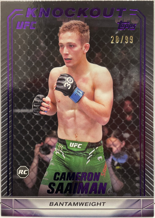 Cameron Saaiman 28/99 Rookie Purple Topps Knockout UFC 2024