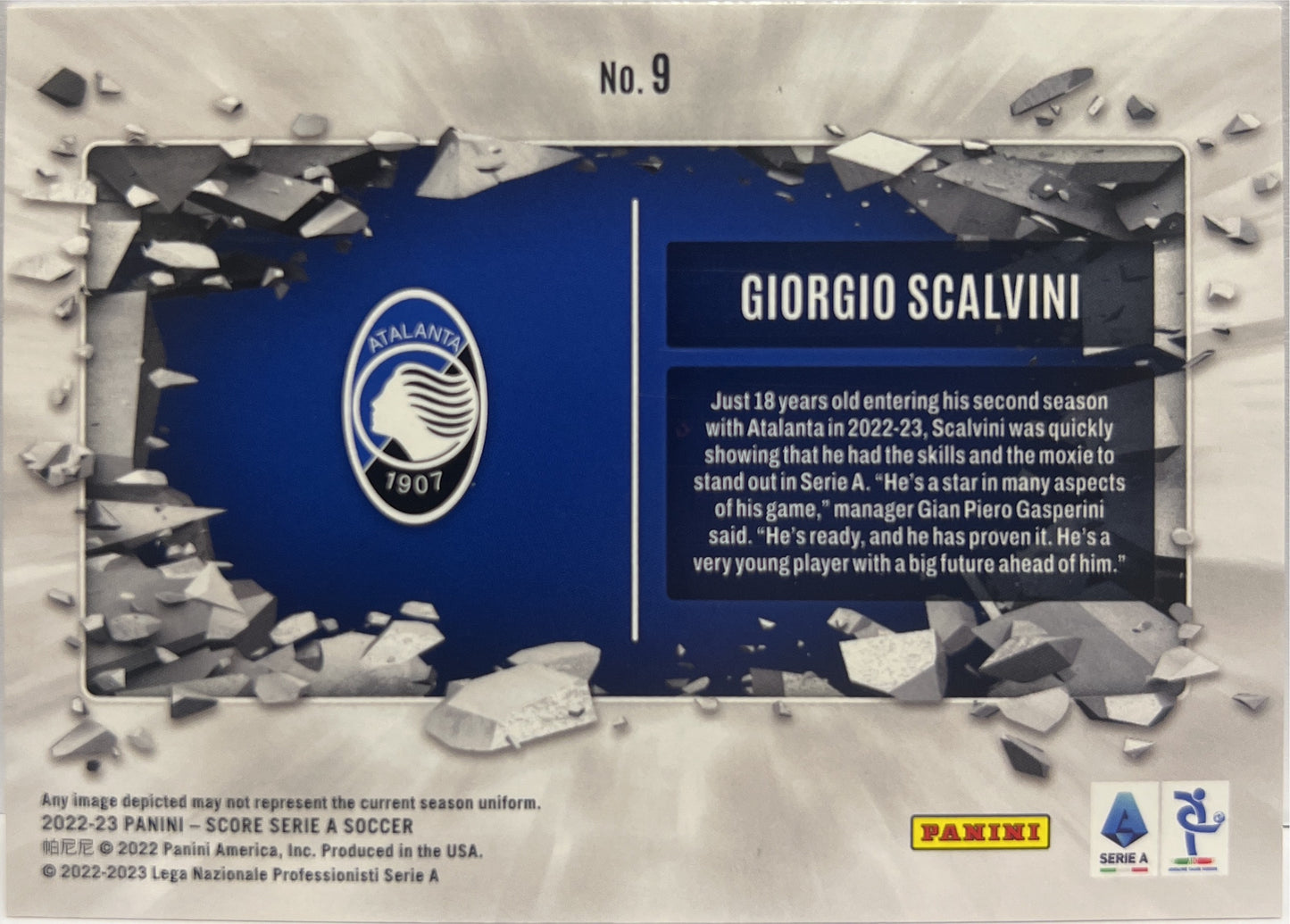 Giorgio Scalvini 5/15 Breakthrough Purple Score Serie A 2022/23