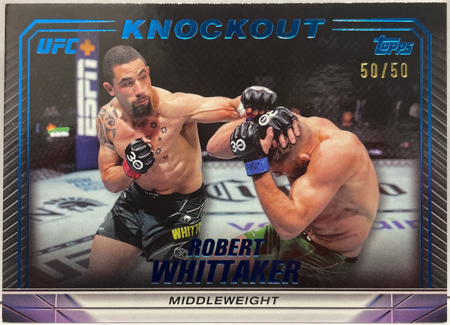 Robert Whittaker 50/50 Blue Topps Knockout UFC 2024