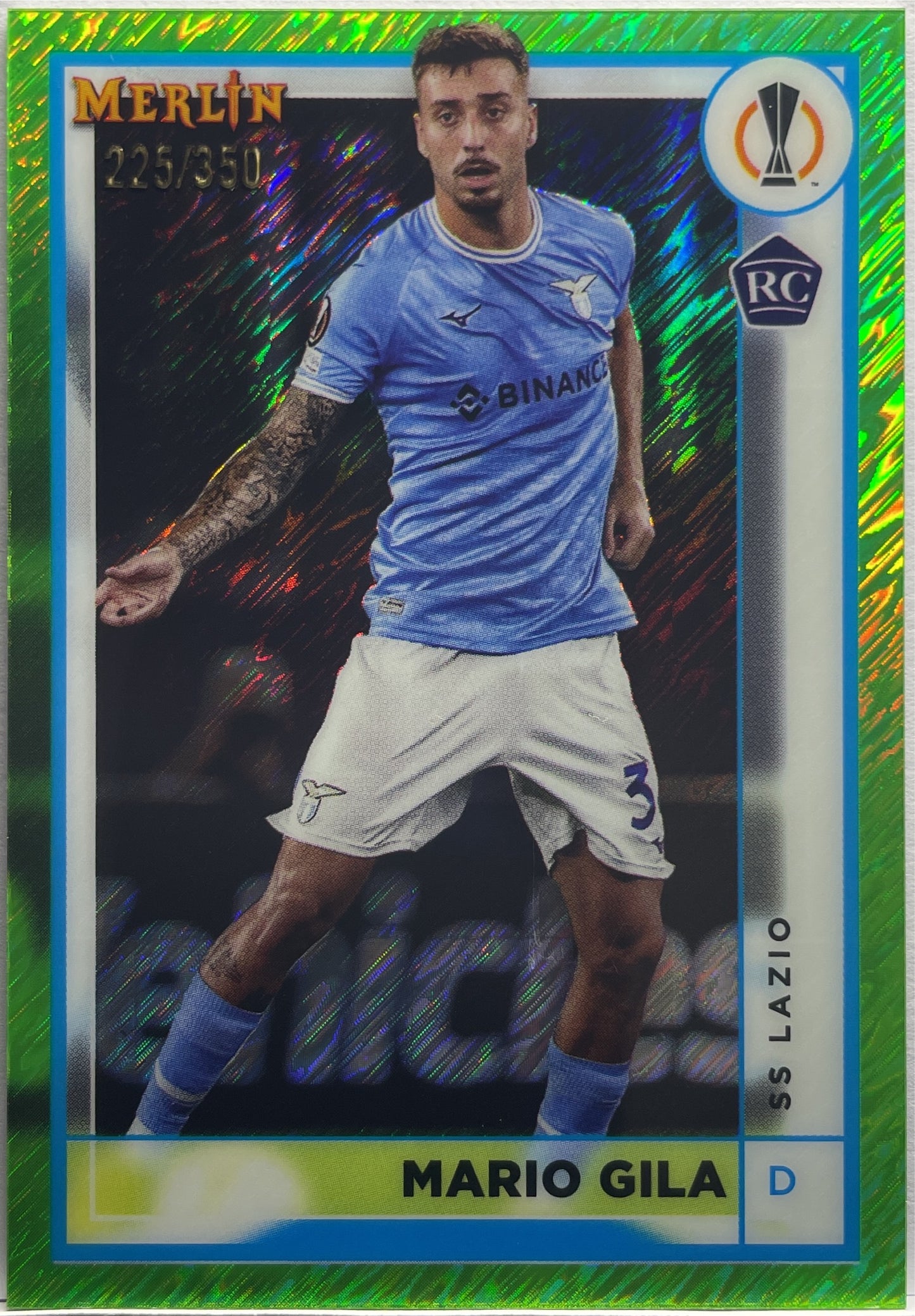 Mario Gila 225/350 Rookie Neon Green Shimmer Topps Chrome Merlin 2022/23