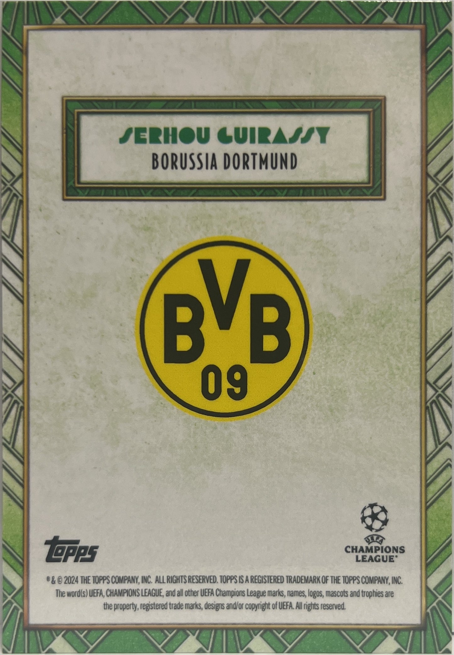 Serhou Guirassy 56/99 Autograph Green Topps Deco UCC 2024/25