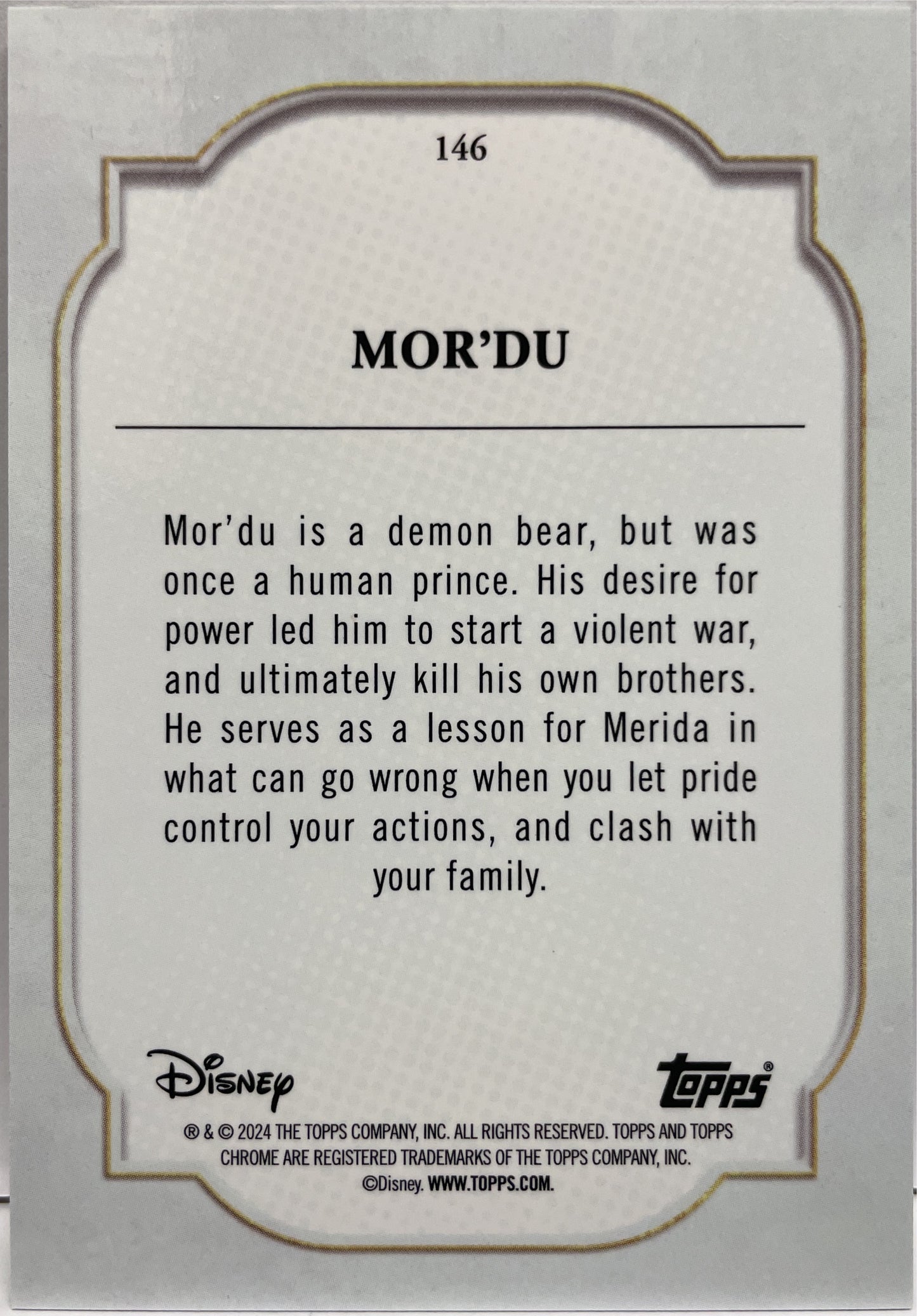 Mor'Du 17/50 Gold Topps Chrome Disney 2024