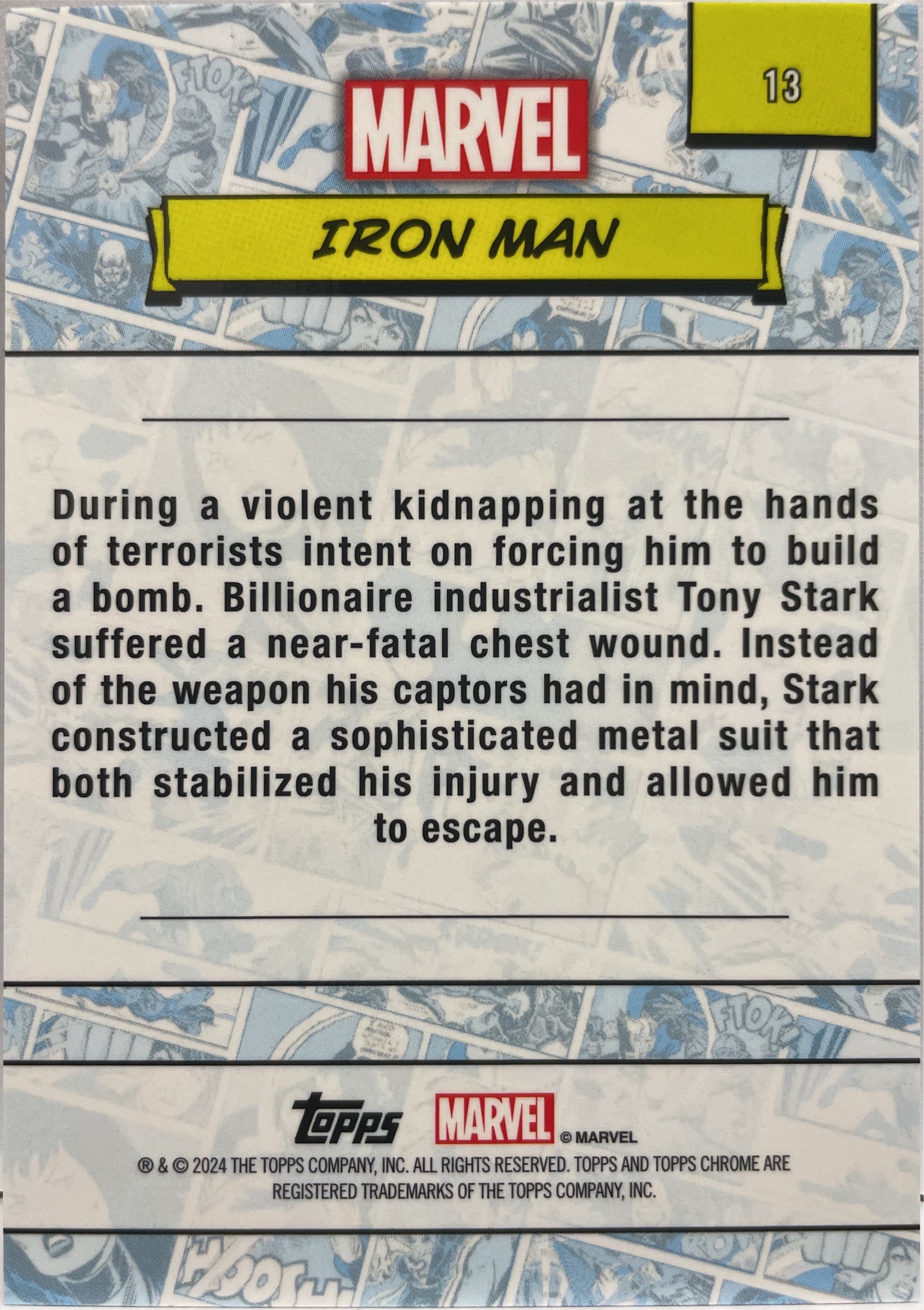 Iron Man Topps Chrome Marvel 2024