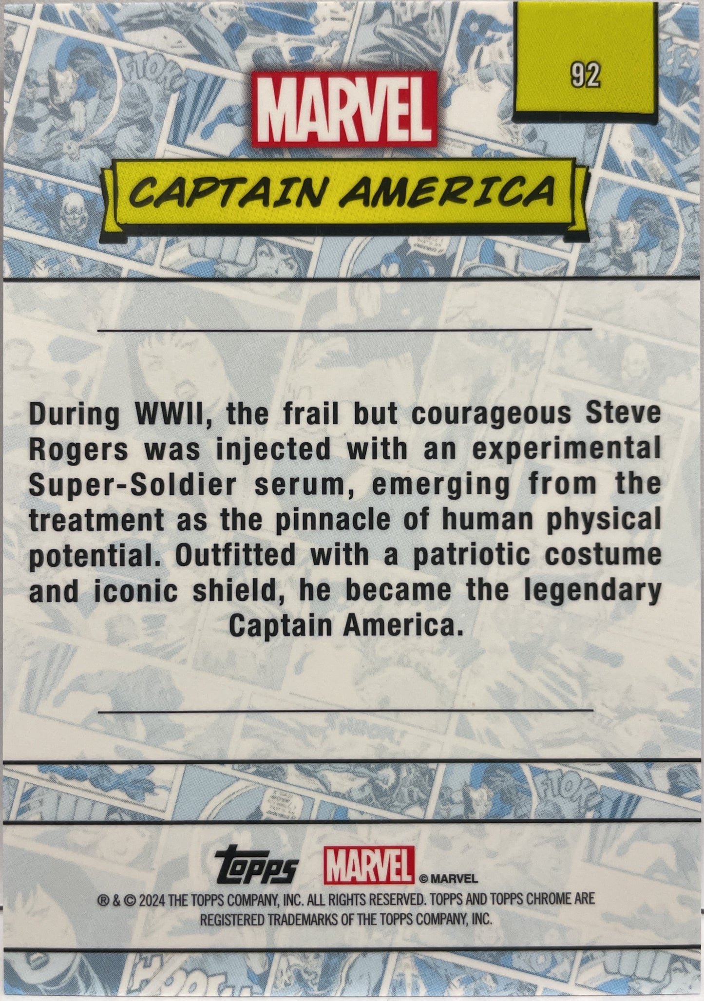 Captain America Topps Chrome Marvel 2024