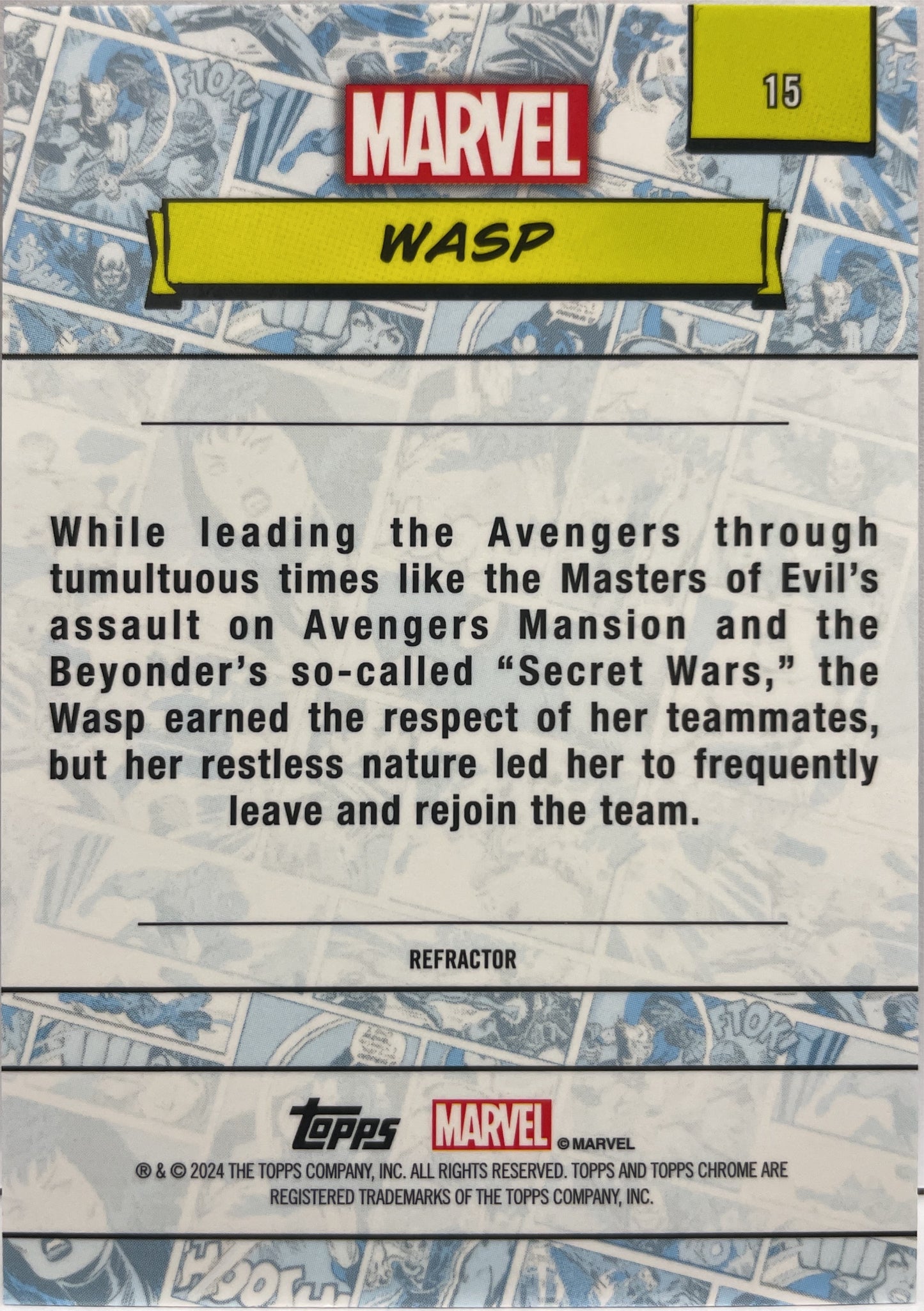 Wasp Refractor Topps Chrome Marvel 2024