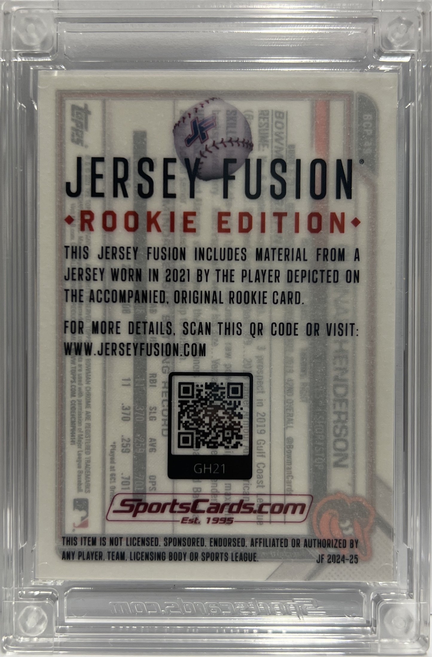 Gunnar Henderson 8/25 Patch Bowman Jersey Fusion 2024/25