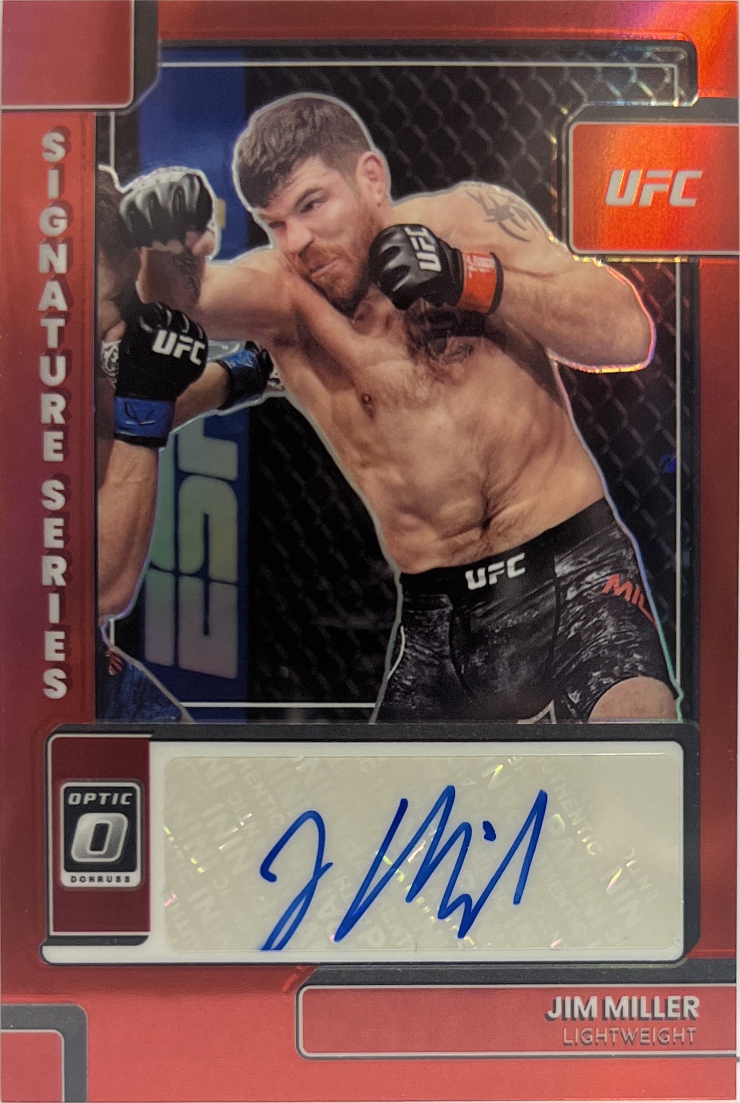 Jim Miller 70/199 Autograph Signature Series Red Donruss Optic UFC 2023