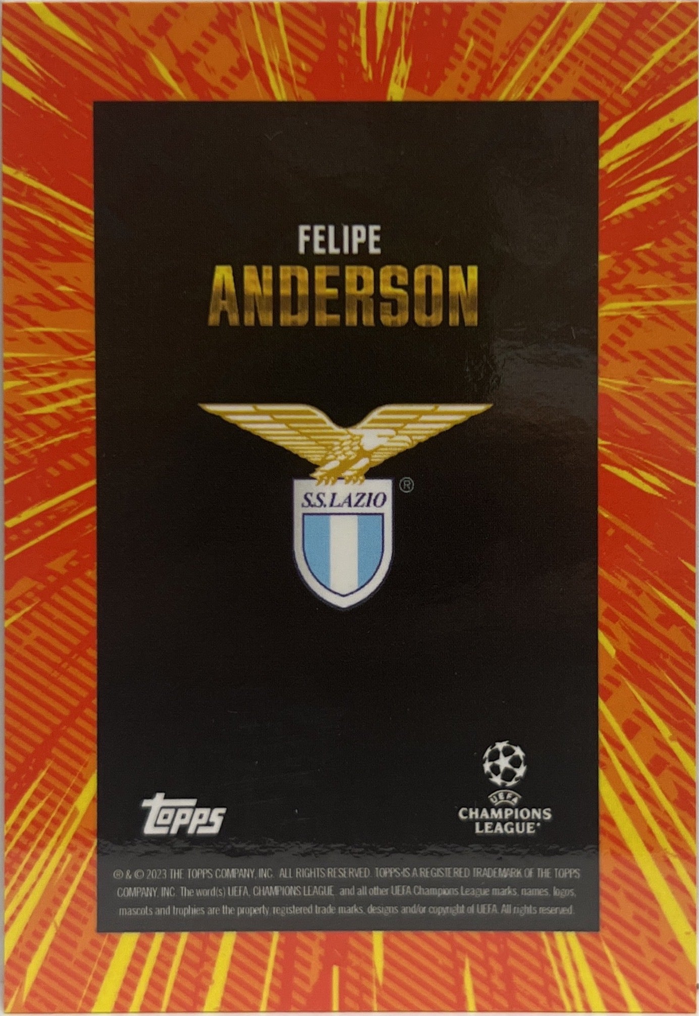 Felipe Anderson 4/5 Autograph Topps Gold 2022/23
