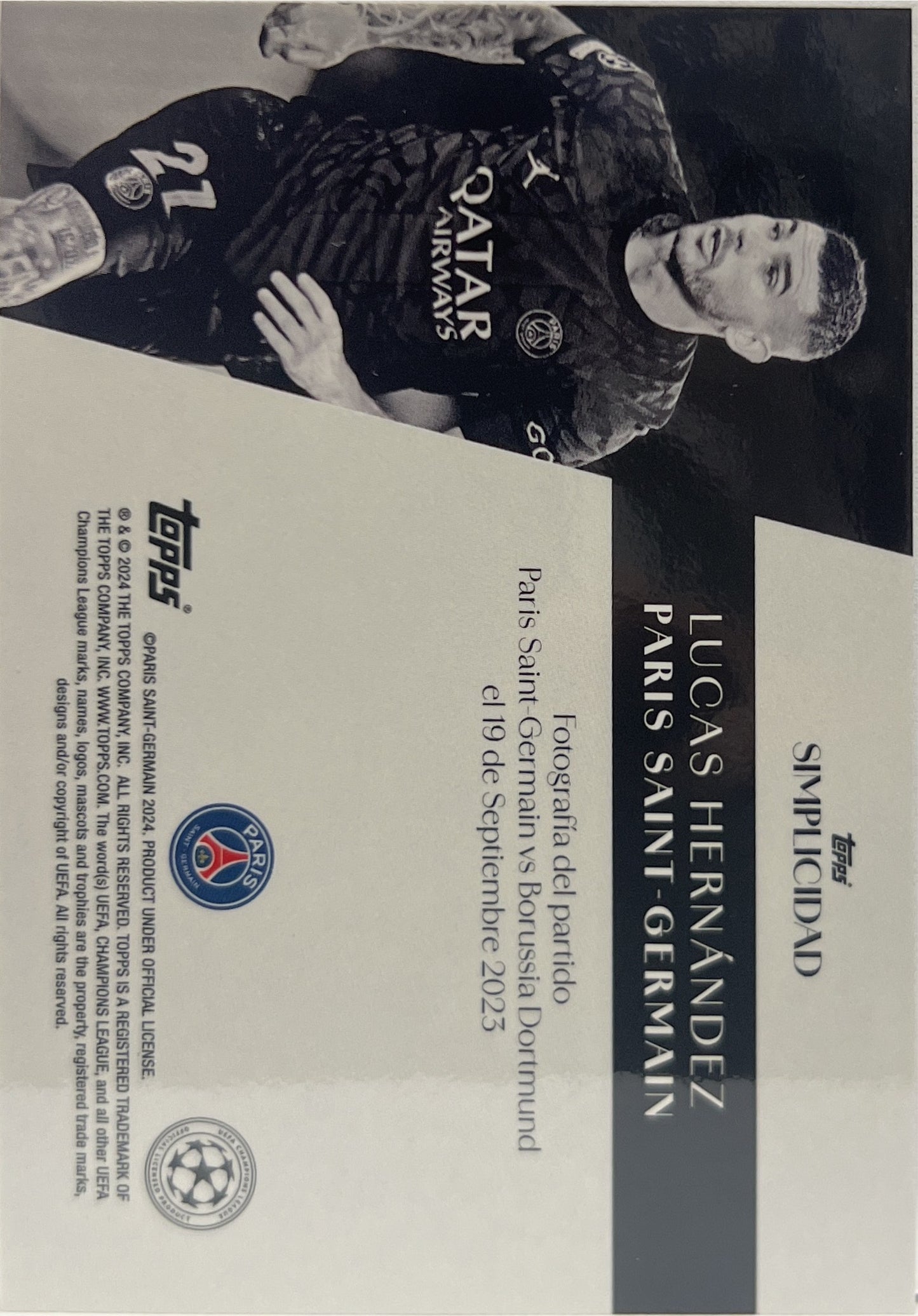 Lucas Hernandez 1/10 Autograph Topps Simplicidad 2023/24