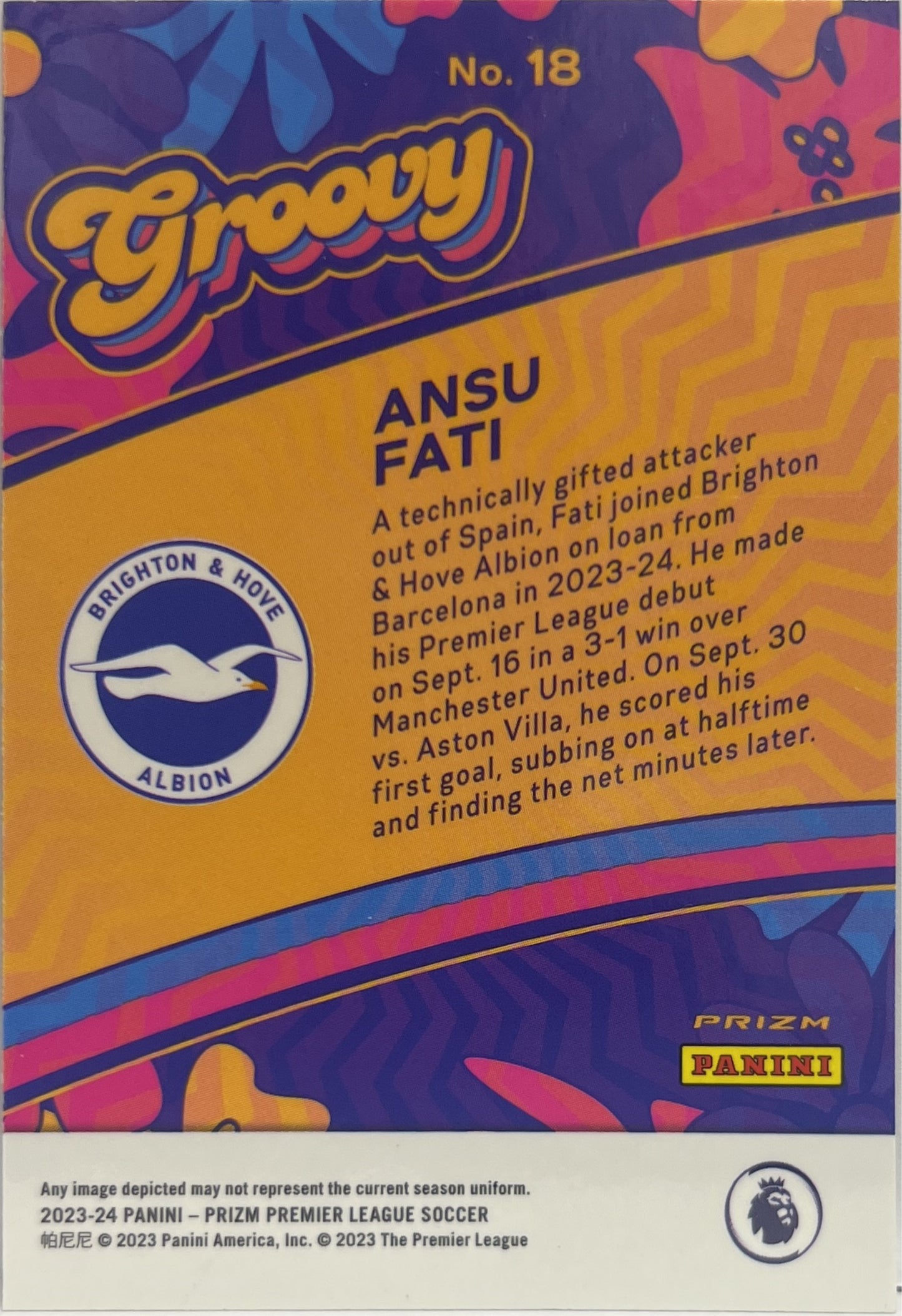 Ansu Fati Groovy Prizm Premier League 2023/24