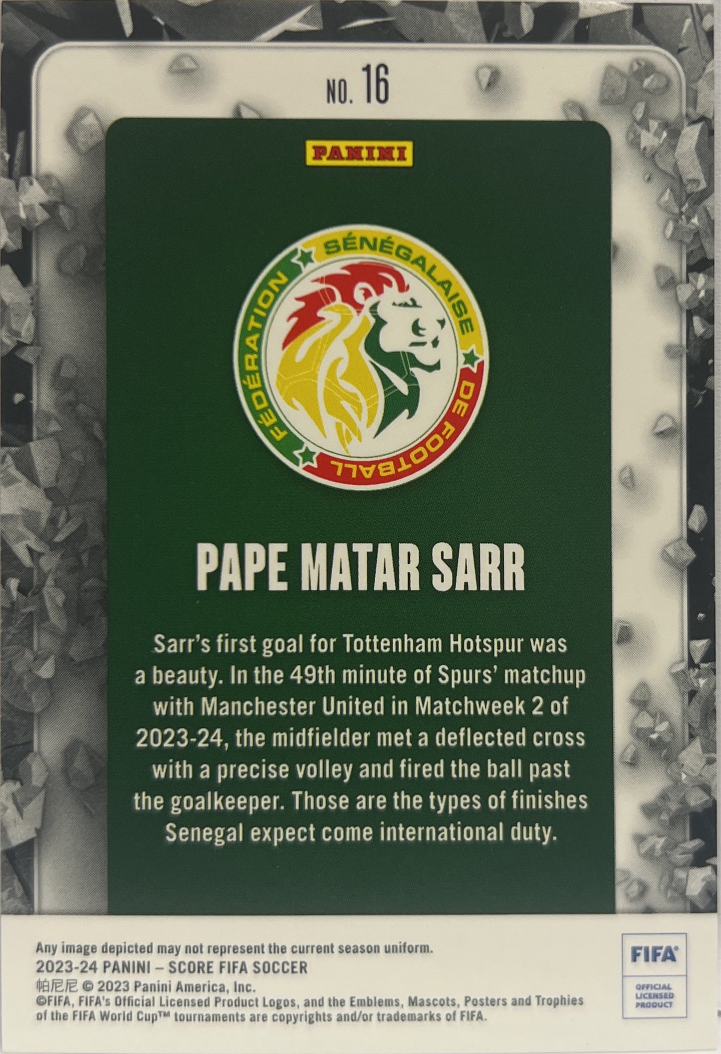 Pape Matar Sarr 4/10 Breakthrough Gold Swirl Score Fifa 2023/24