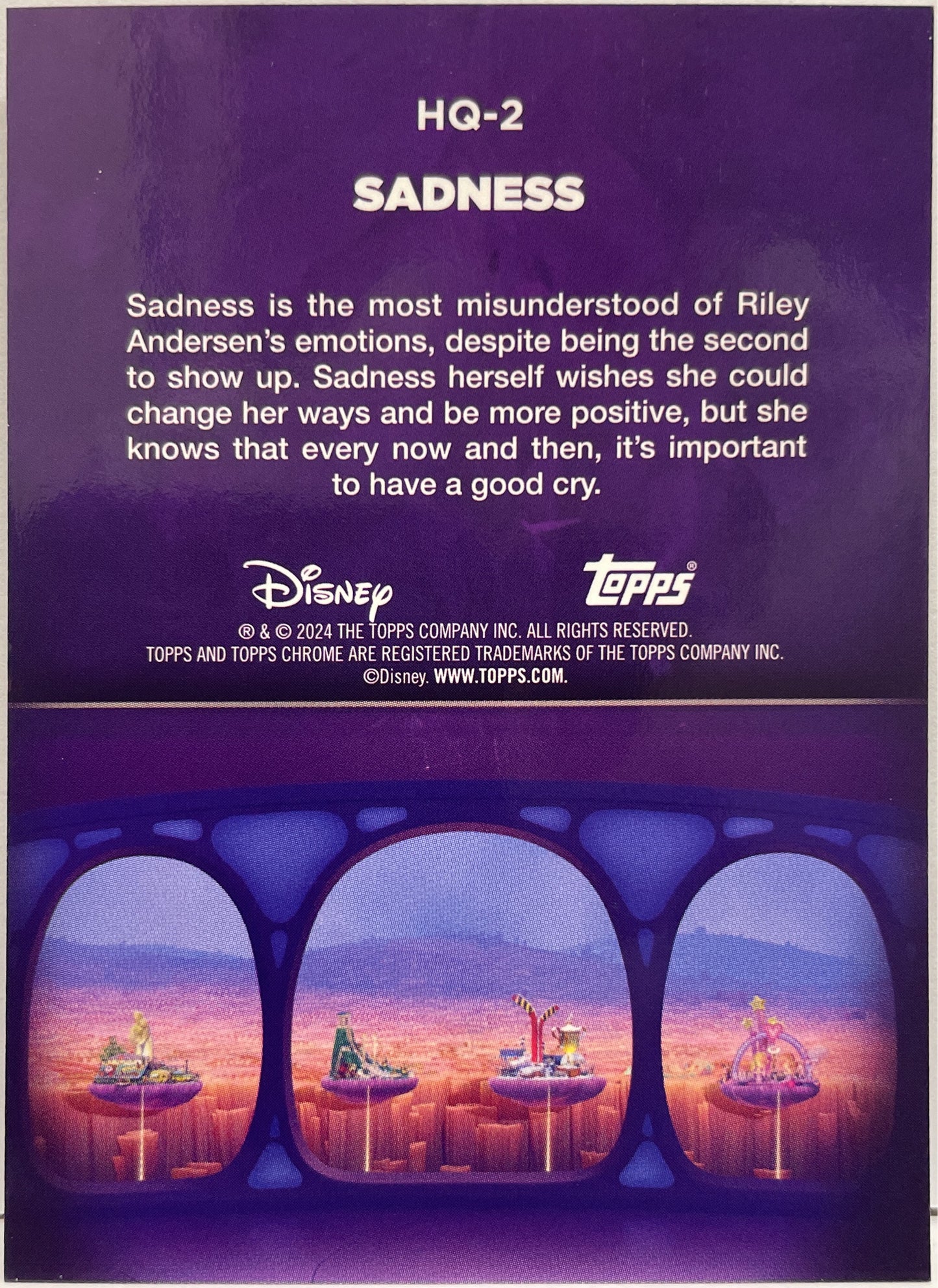 Sadness Inside Out Purple Topps Chrome Disney 2024