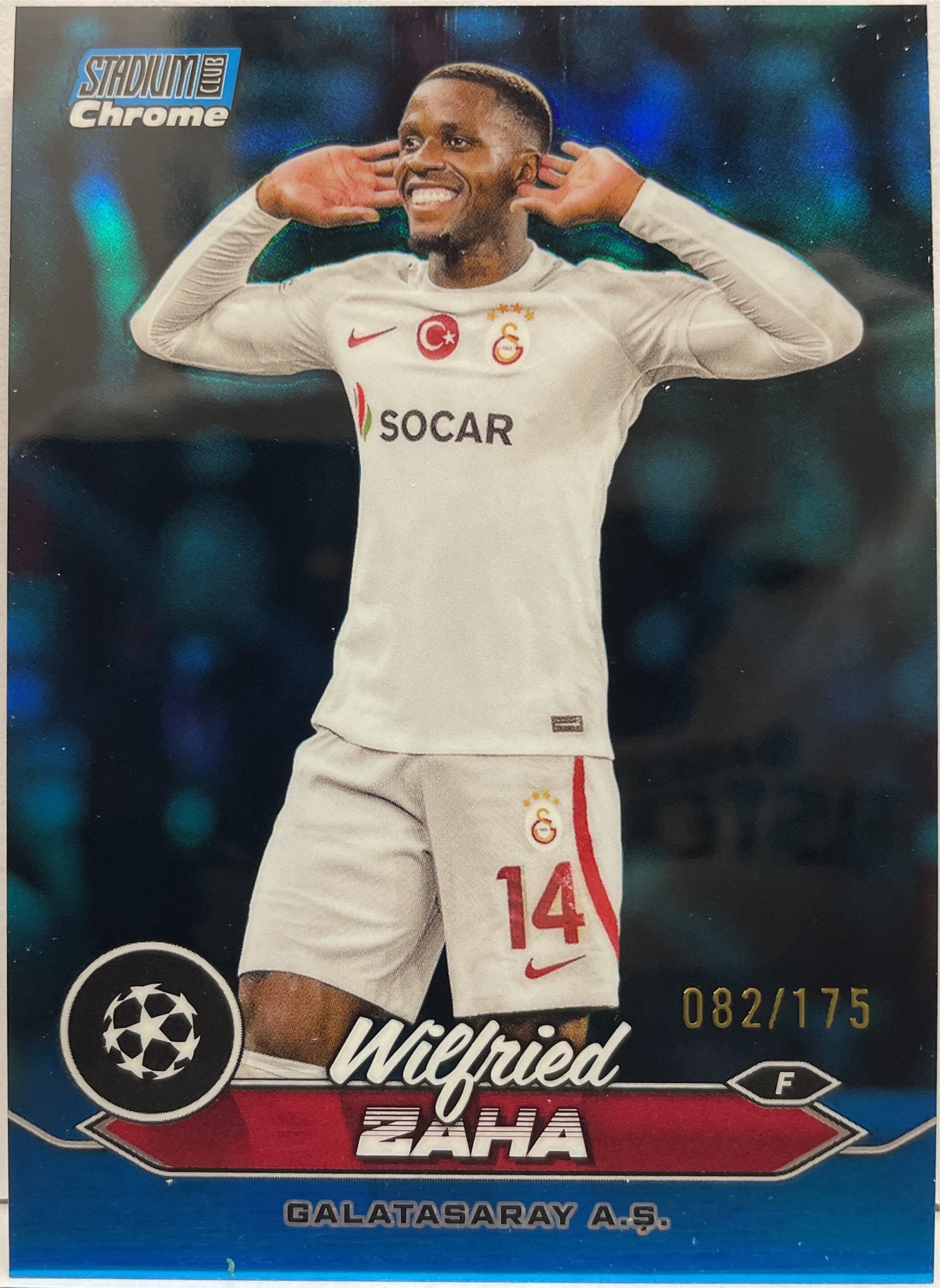 Wilfred Zaha 82/175 Royal Blue Topps Chrome Stadium Club 2023/24