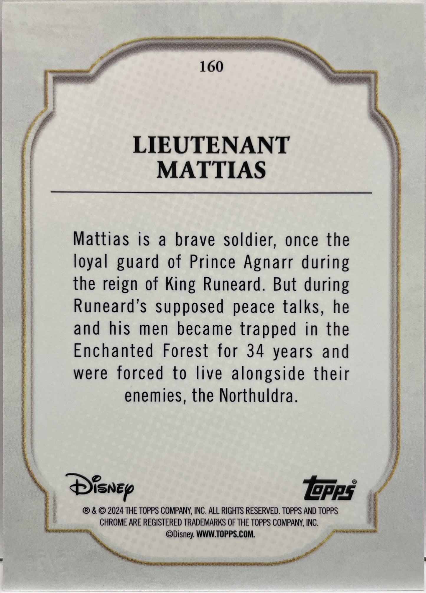 Lieutenant Mattias 21/28 Red & Black Topps Chrome Disney 2024