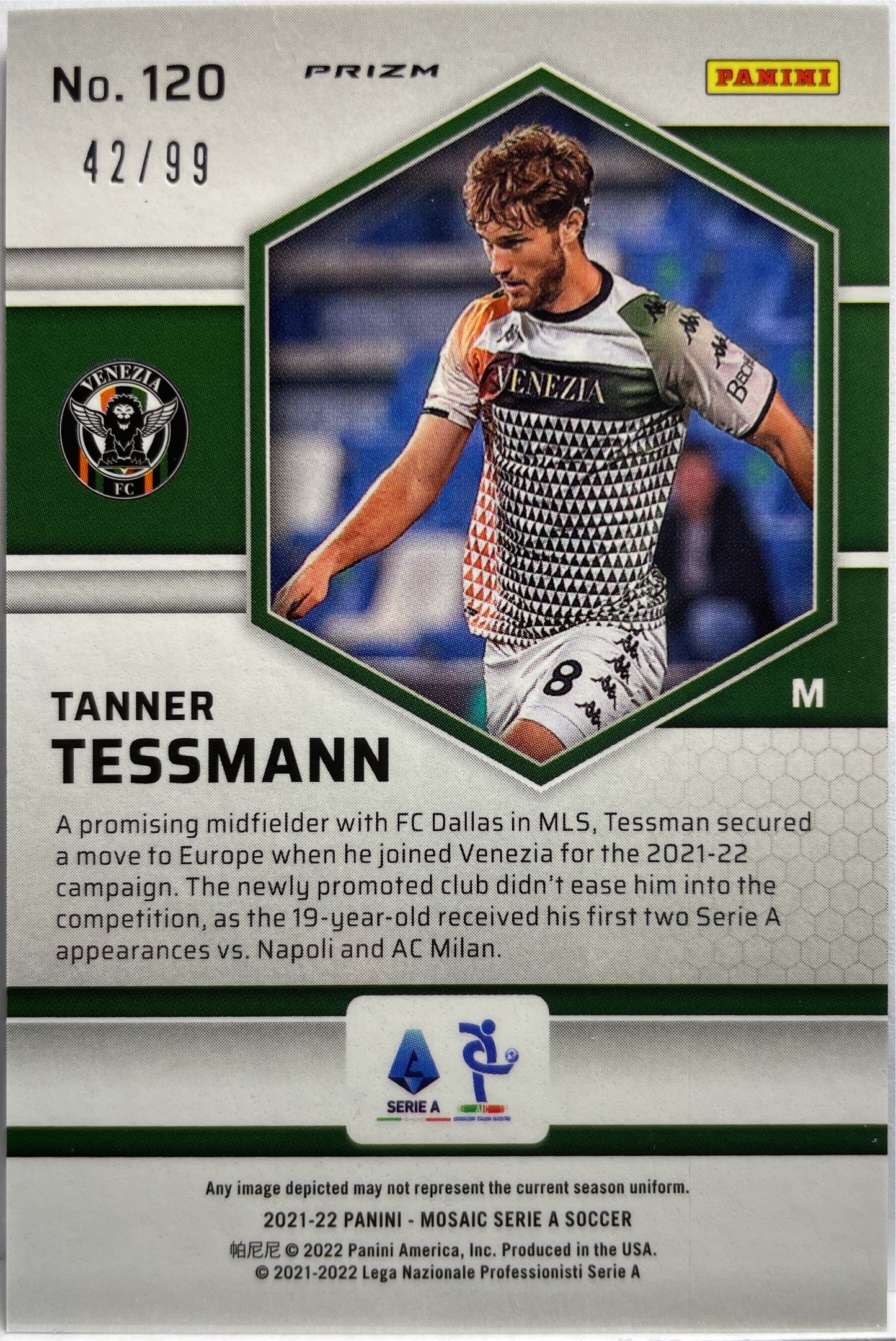 Tanner Tessman 42/99 Blue Mosaic Serie A 2021/22