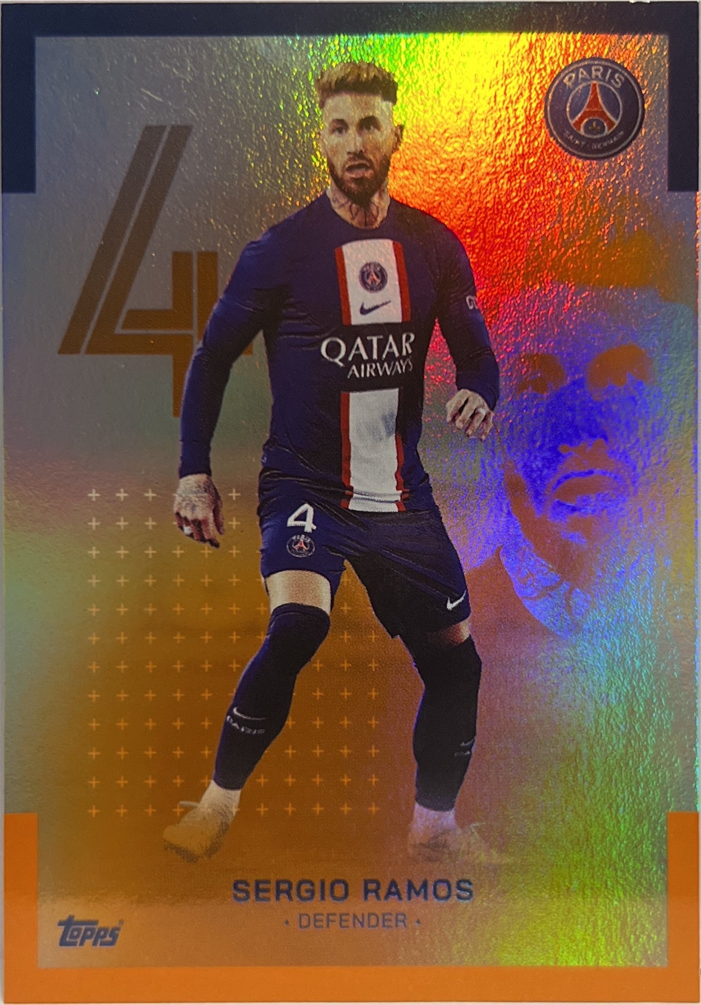 Sergio Ramos 3/25 Orange Topps PSG Team Set 2022/23
