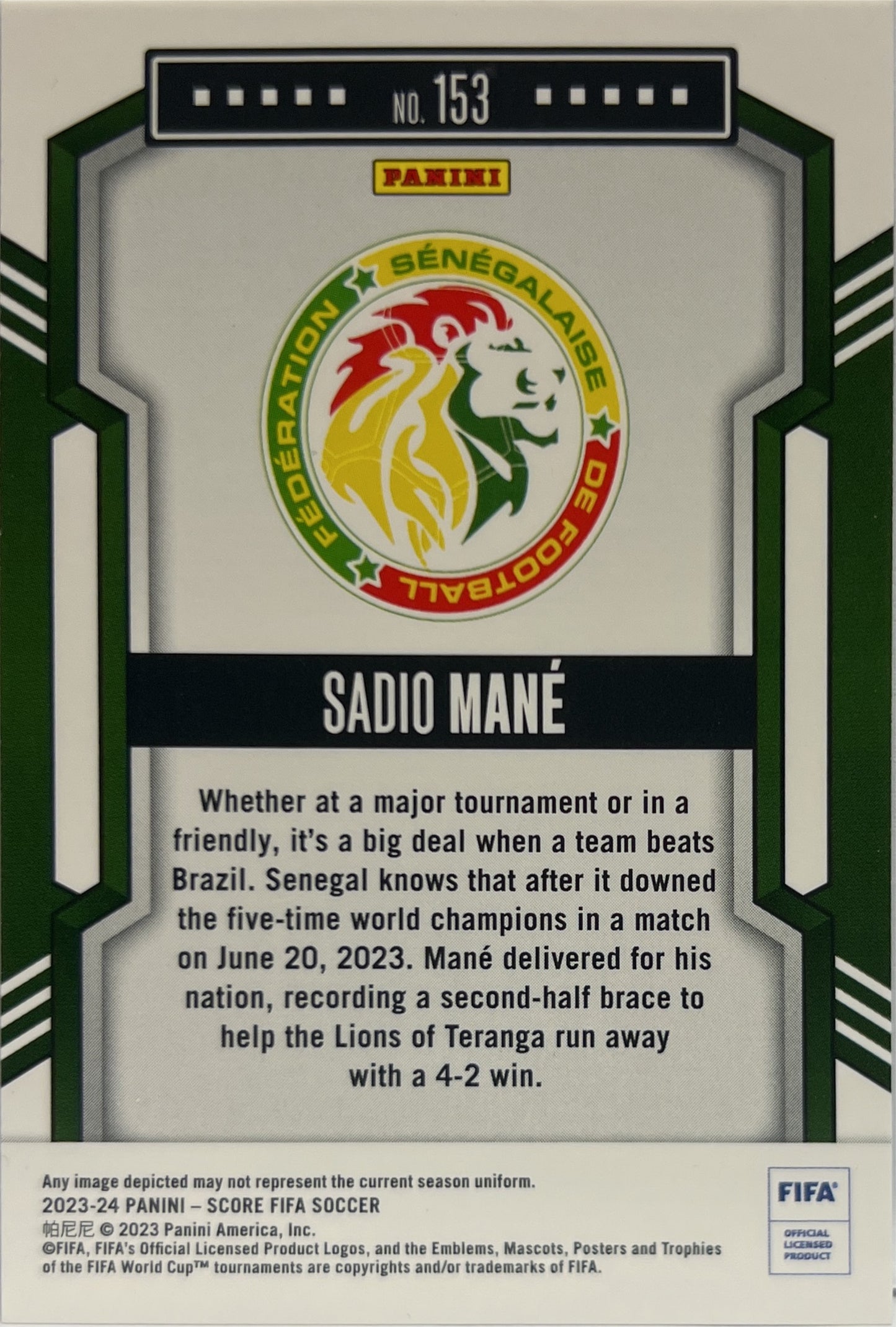 Sadio Mane 9/25 Swirl Score Fifa 2023/24