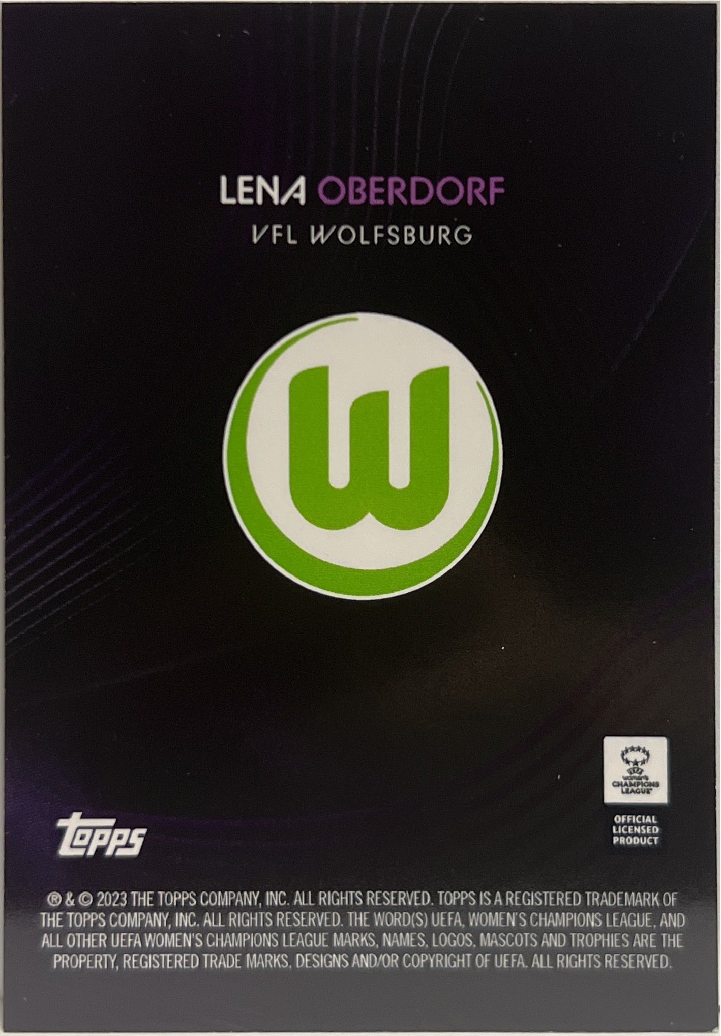 Lena Oberdorf 18/25 Green Topps Knockout UCL 2022/23