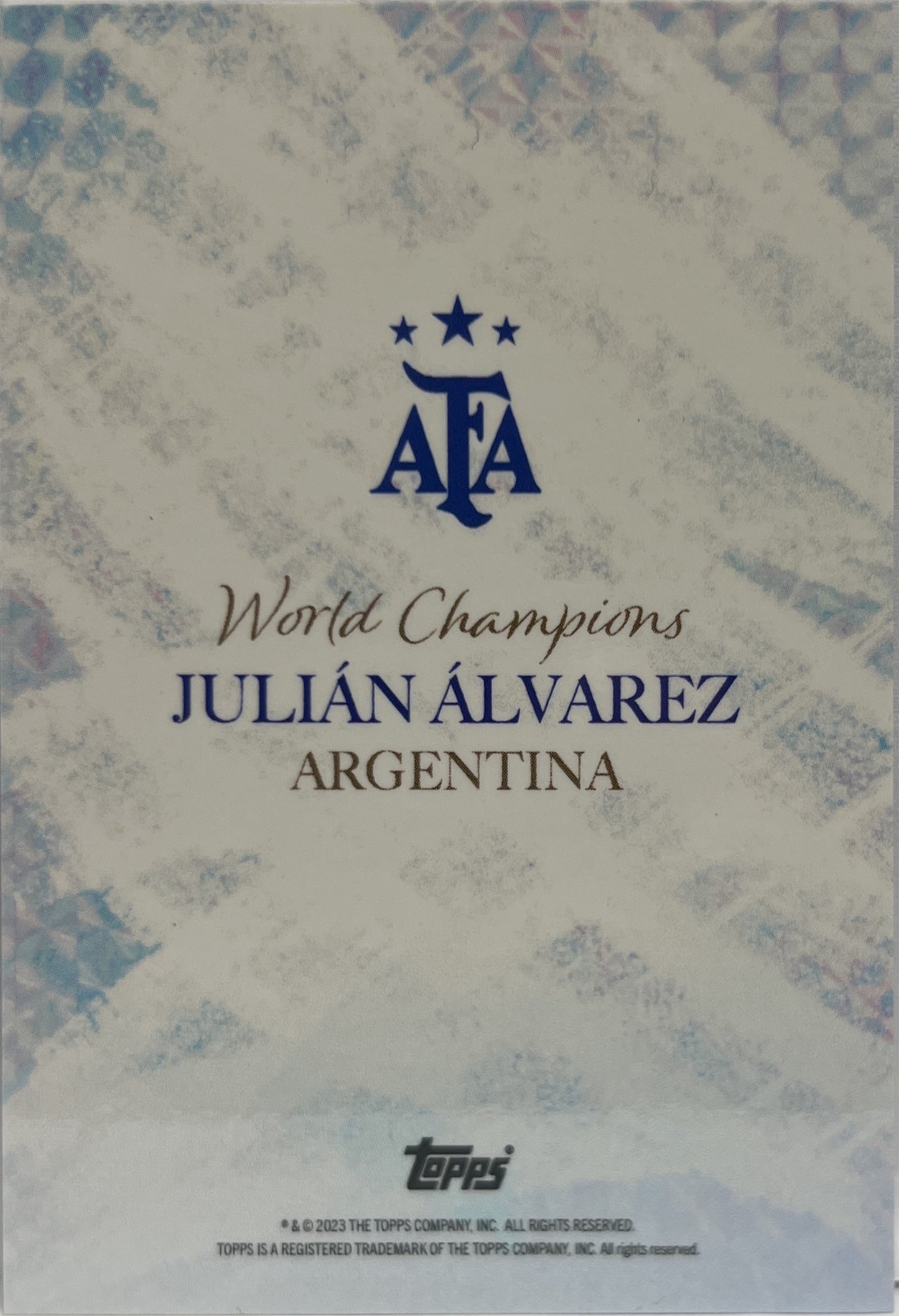 Julian Alvarez 10/49 Purple Topps Argentina World Champions 2023